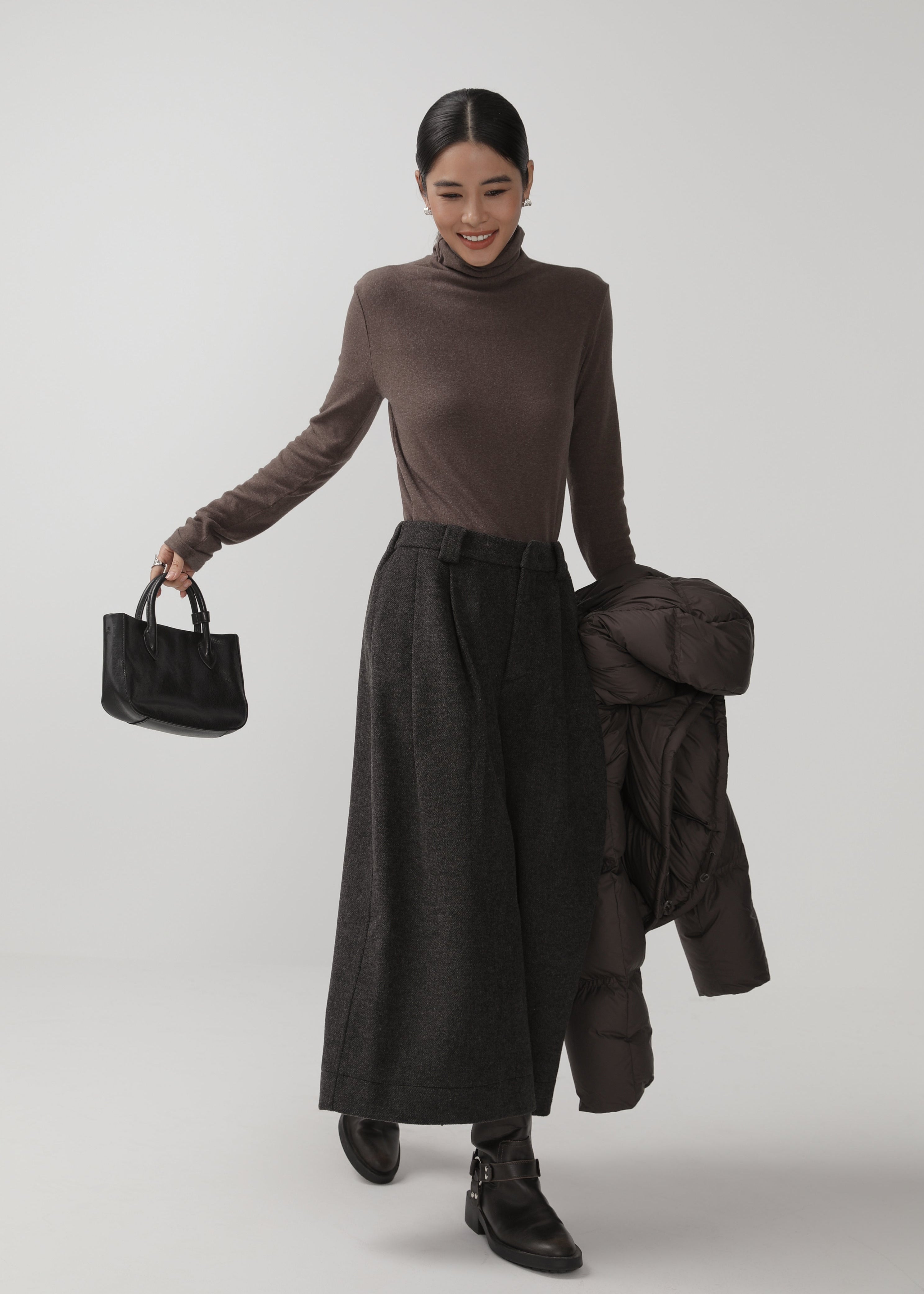 High-Waist Loose Minimalist Trousers