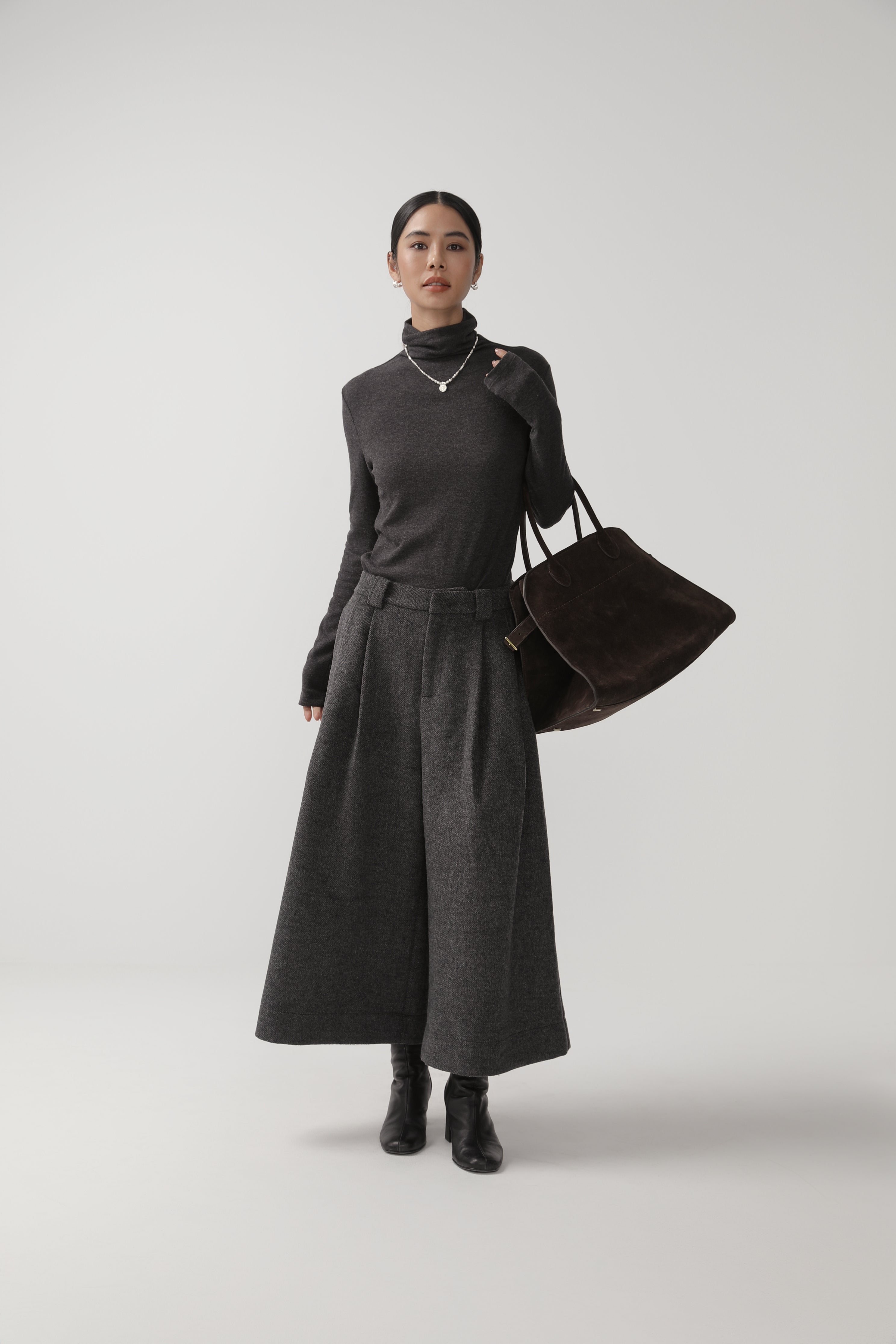 High-Waist Loose Minimalist Trousers