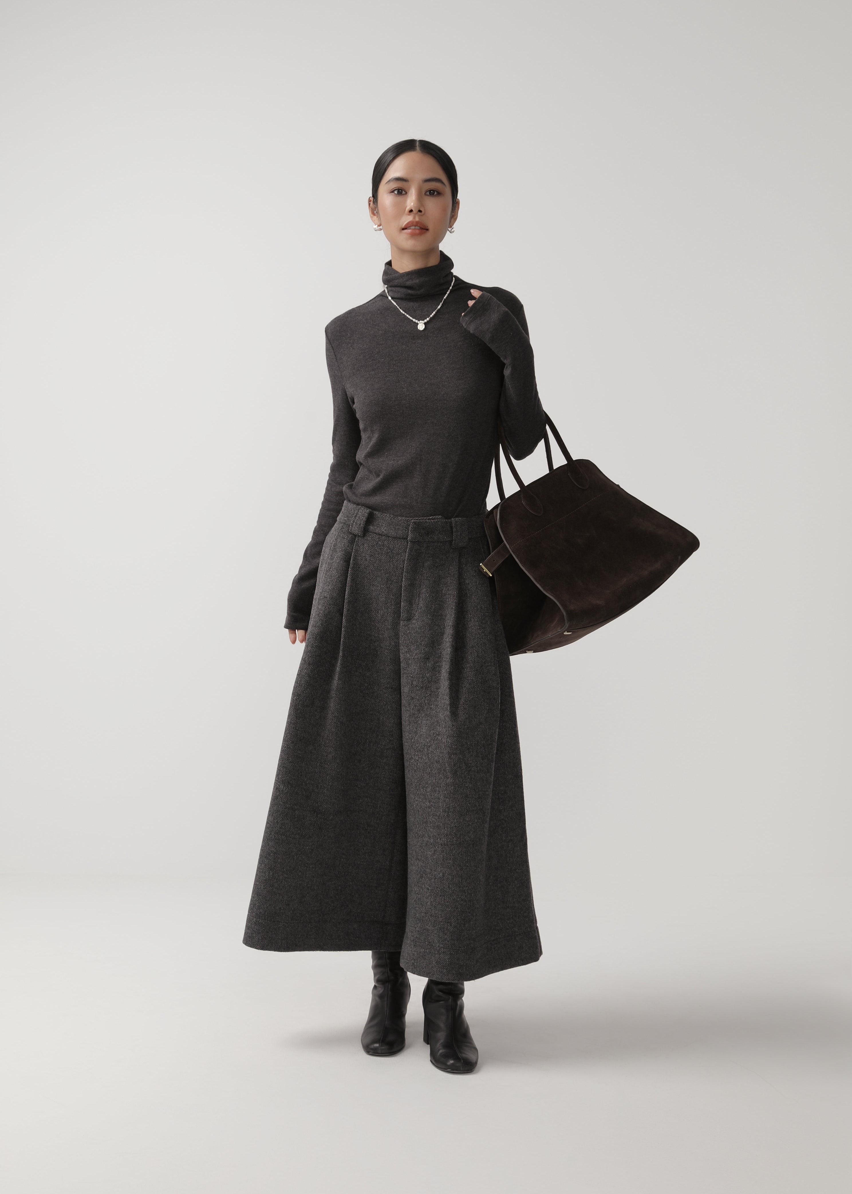 High-Waist Loose Minimalist Trousers