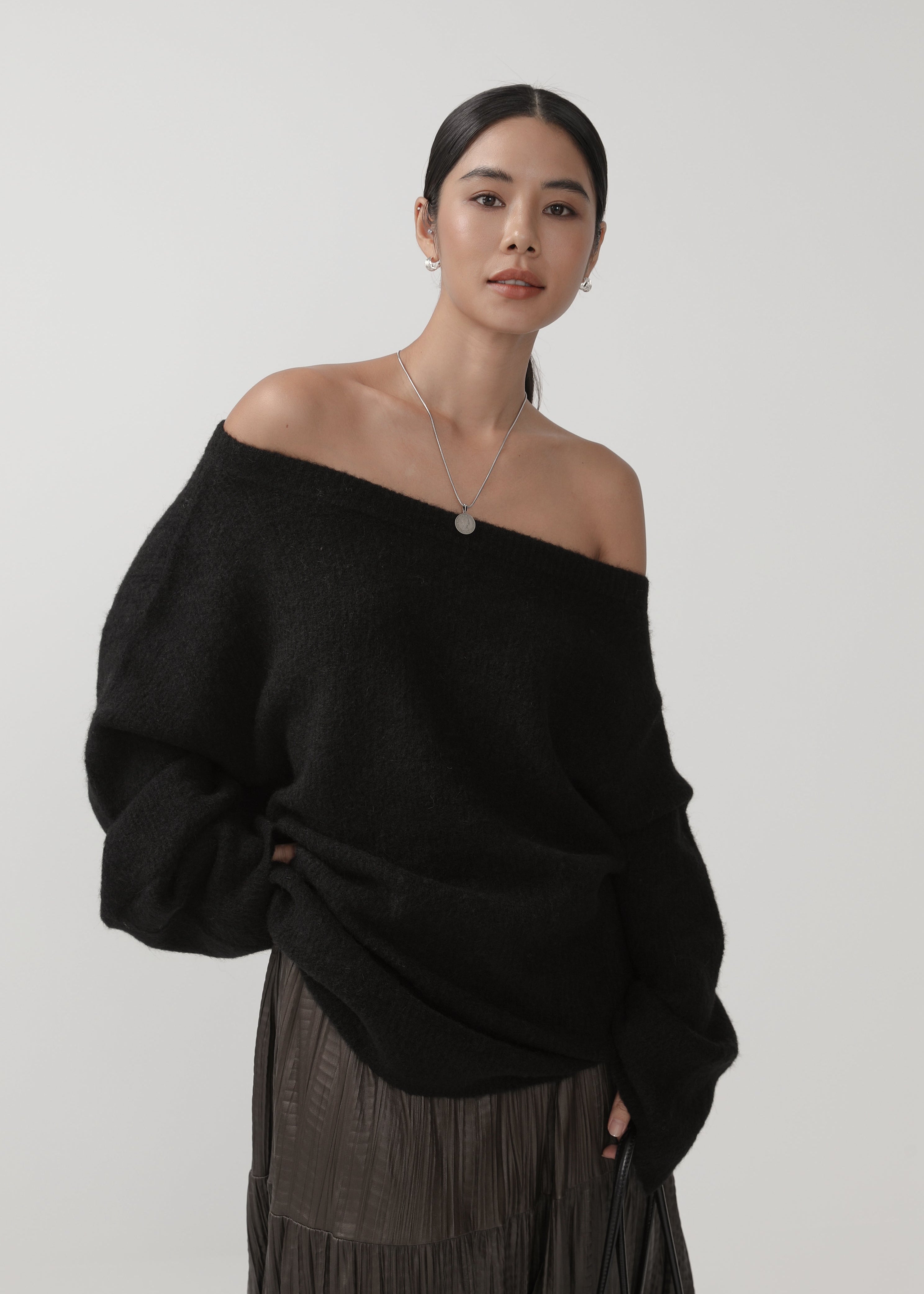 Alpaca Loose Sweater - Nettarei