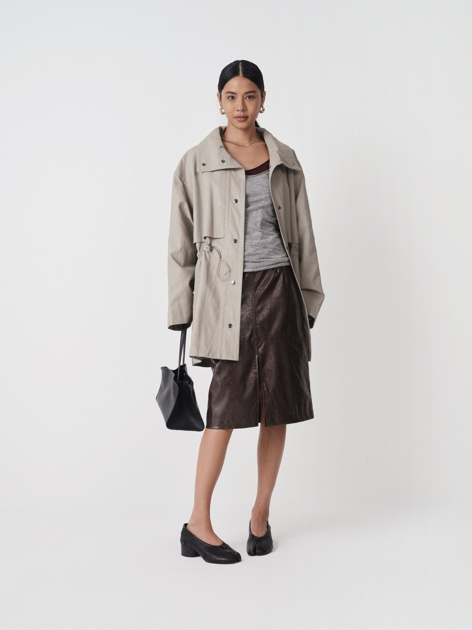 Essential Drawstring Trench Coat Outerwear - Nettarei
