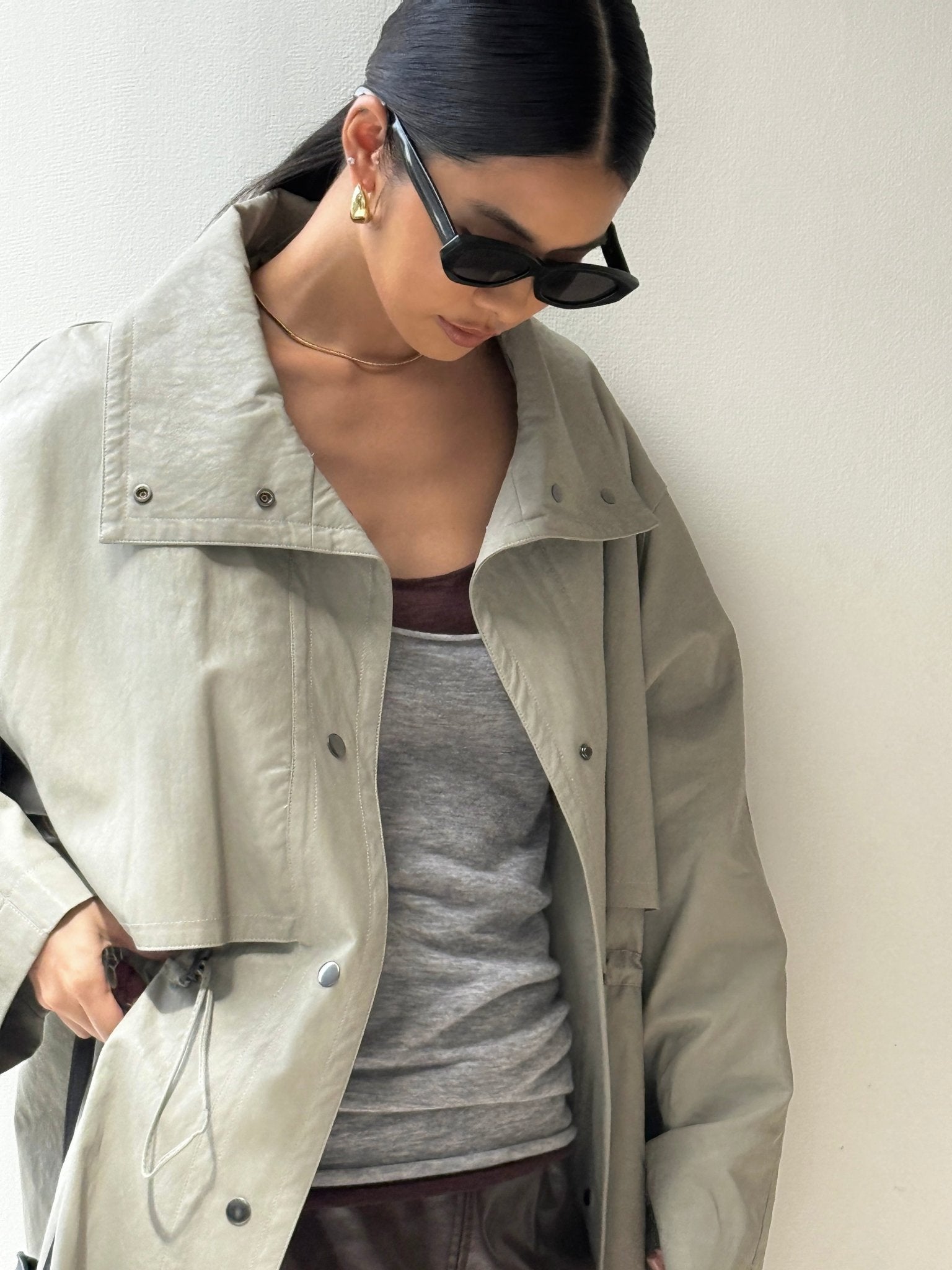 Essential Drawstring Trench Coat Outerwear - Nettarei