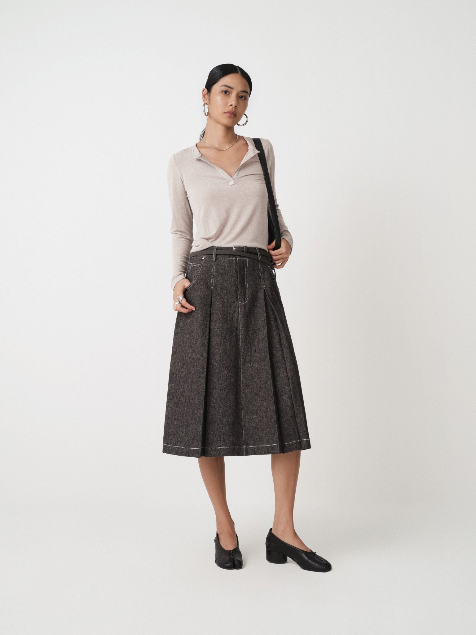 Essential Linen A - line Skirt - Nettarei