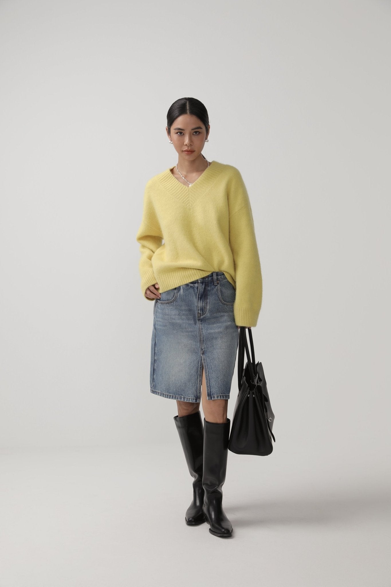 High - Waist A - Line Skirt - Fall Minimalist Style - Nettarei