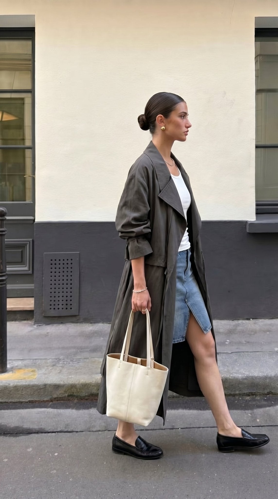 Oversize Minimalist Trench Coat for Women - Nettarei