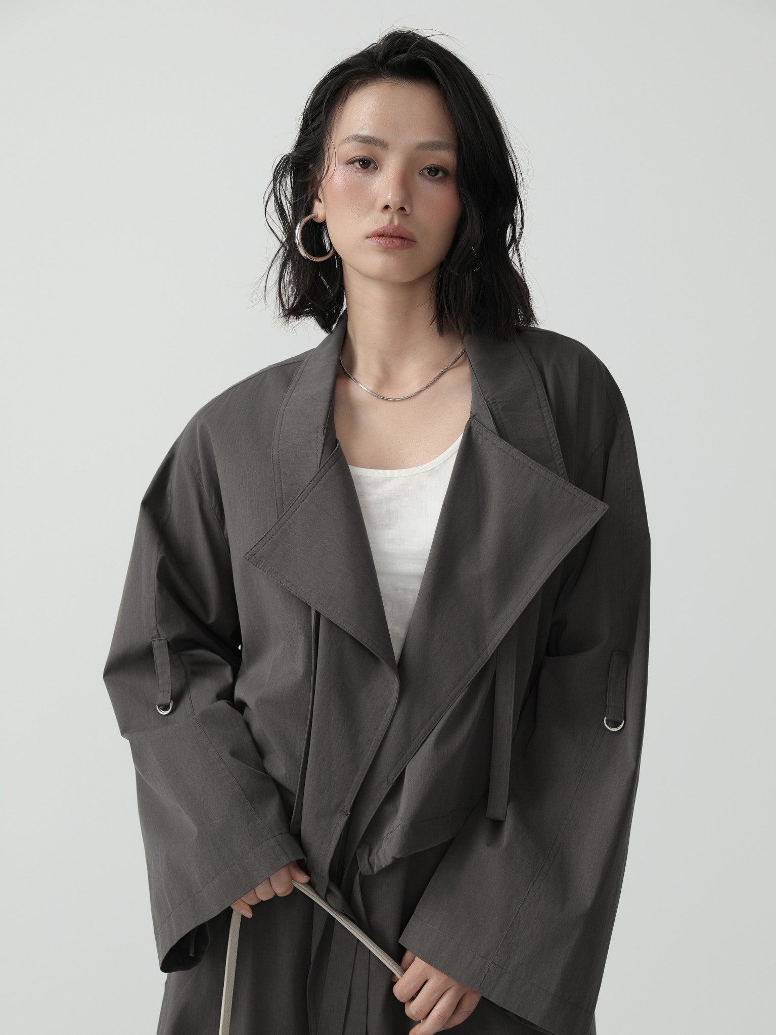 Oversize Minimalist Trench Coat for Women - Nettarei
