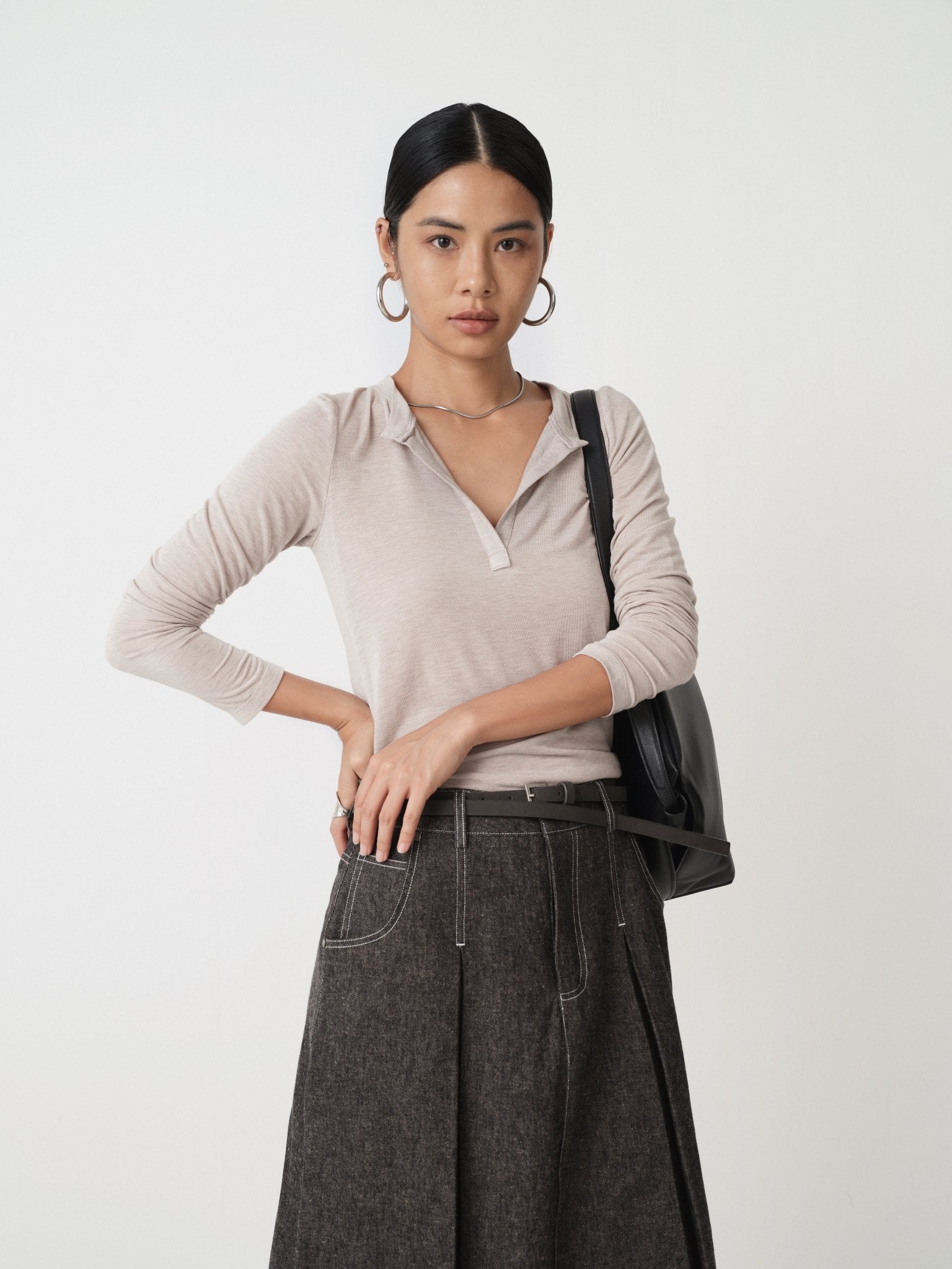 Relaxed Long Sleeve T-Shirt - Nettarei