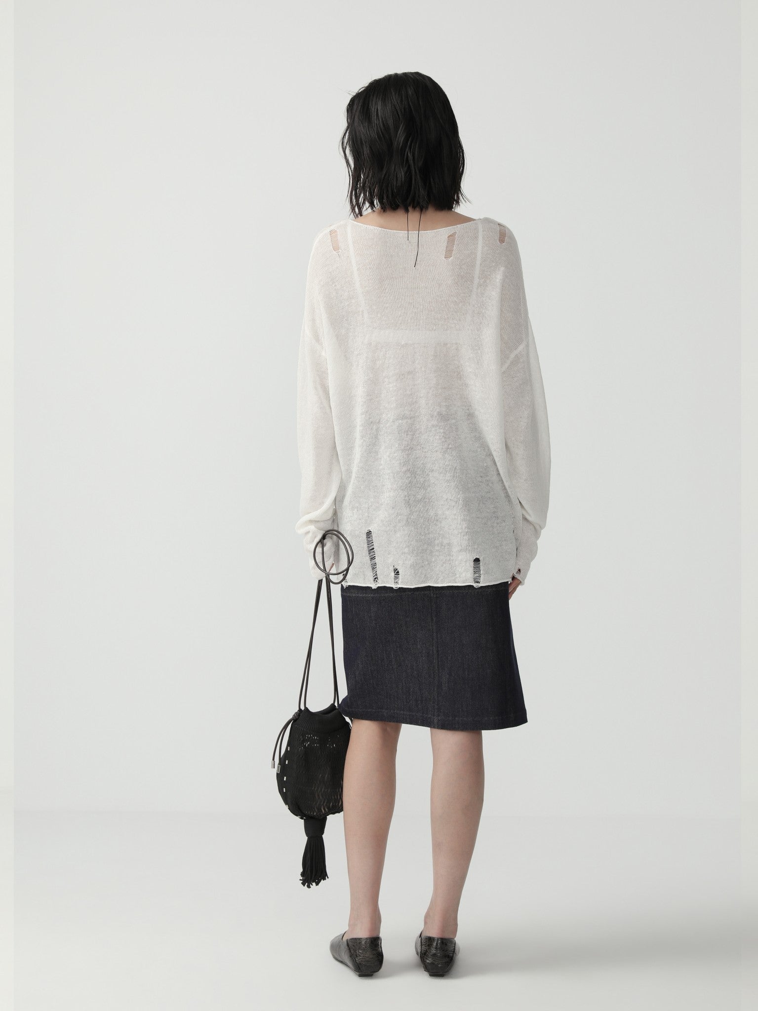 Sleek Denim Pencil Skirt for Women - Nettarei