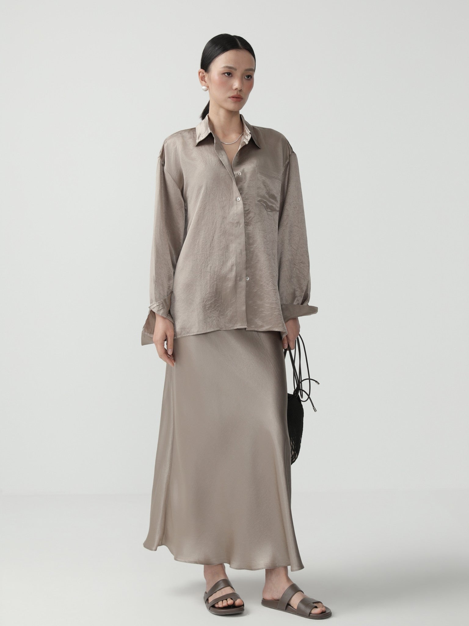 Sleek High - Waist A - Line Midi Skirt for Women - Nettarei