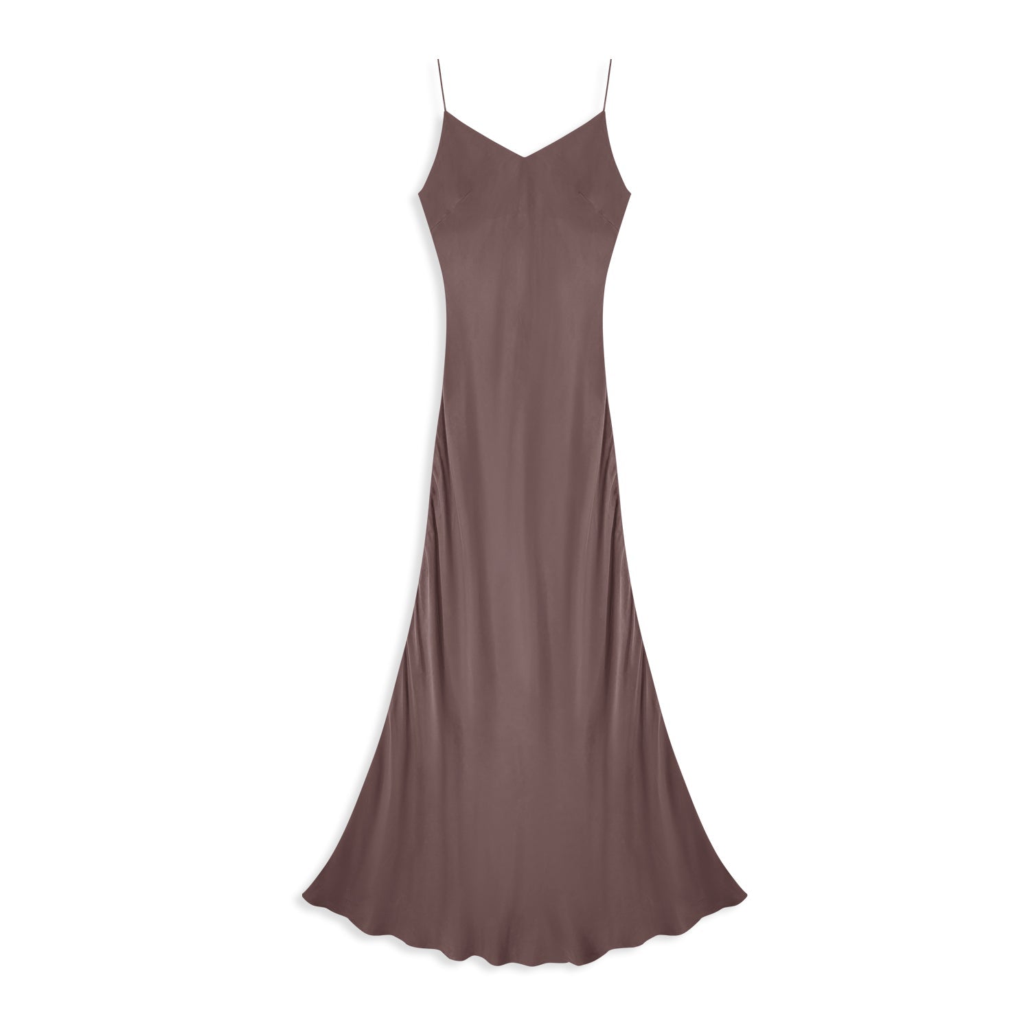 Sleek V - Neck Slip Dress with Minimalist Charm - Nettarei