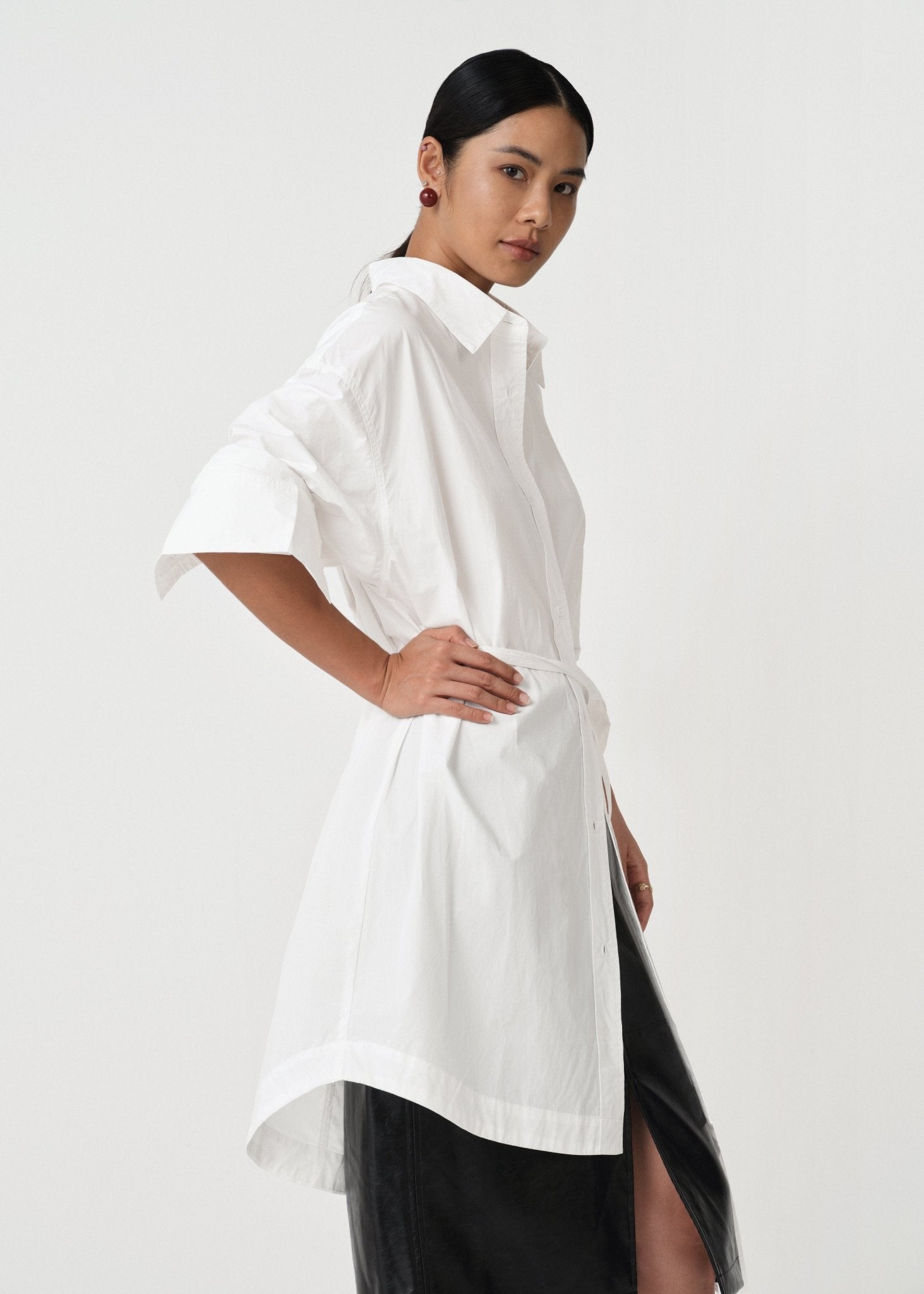 Slim Minimalist Shirt Dress for Women - Nettarei