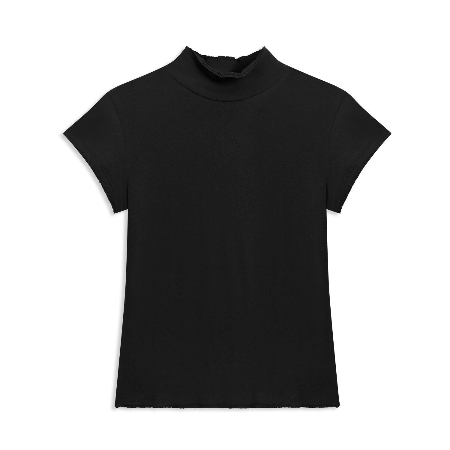 Slim Stretch Turtleneck Tee with Sleek Minimalist Design - Nettarei