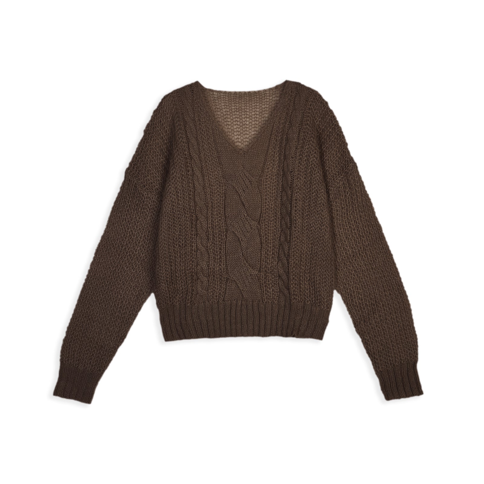 Soft V - Neck Mohair Sweater - Nettarei