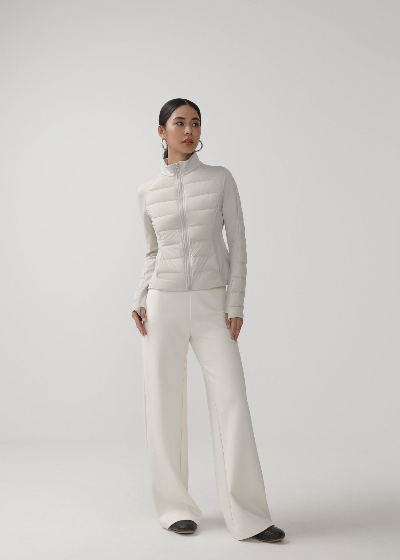 Tailored Stand - Collar Slim Zip Jacket - Nettarei