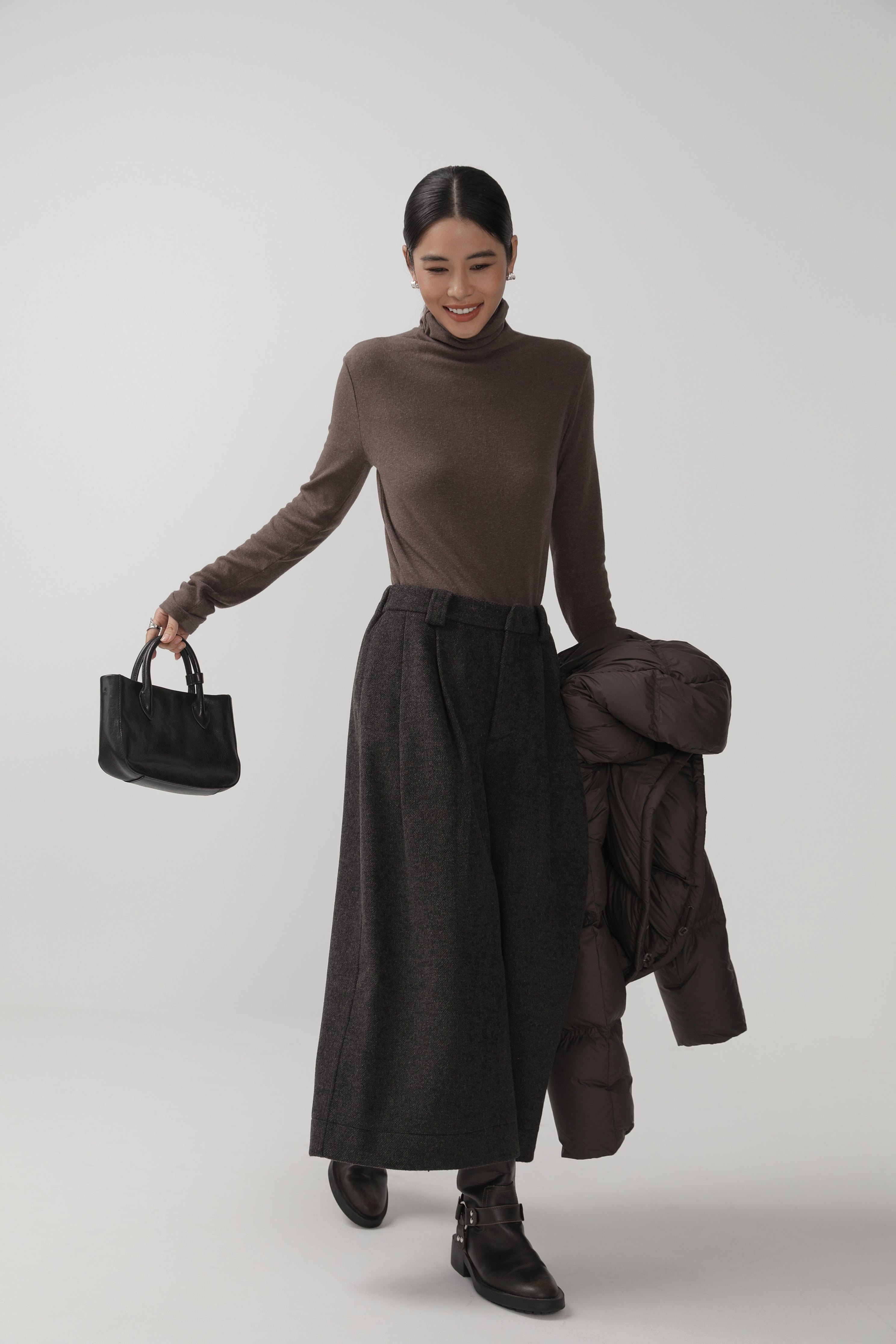 High-Waist Loose Minimalist Trousers
