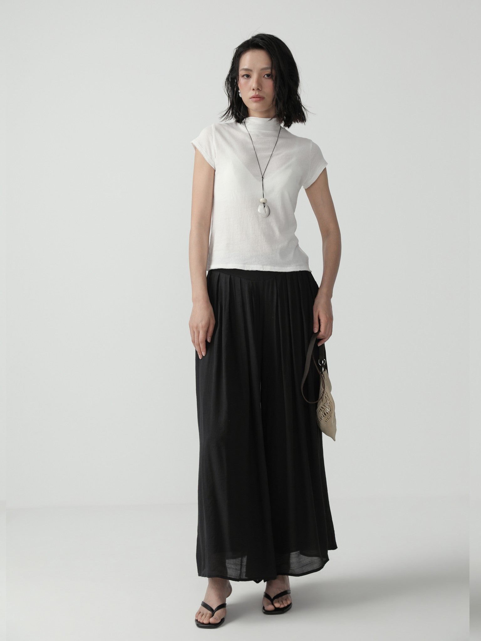Slim Stretch Turtleneck Tee with Sleek Minimalist Design