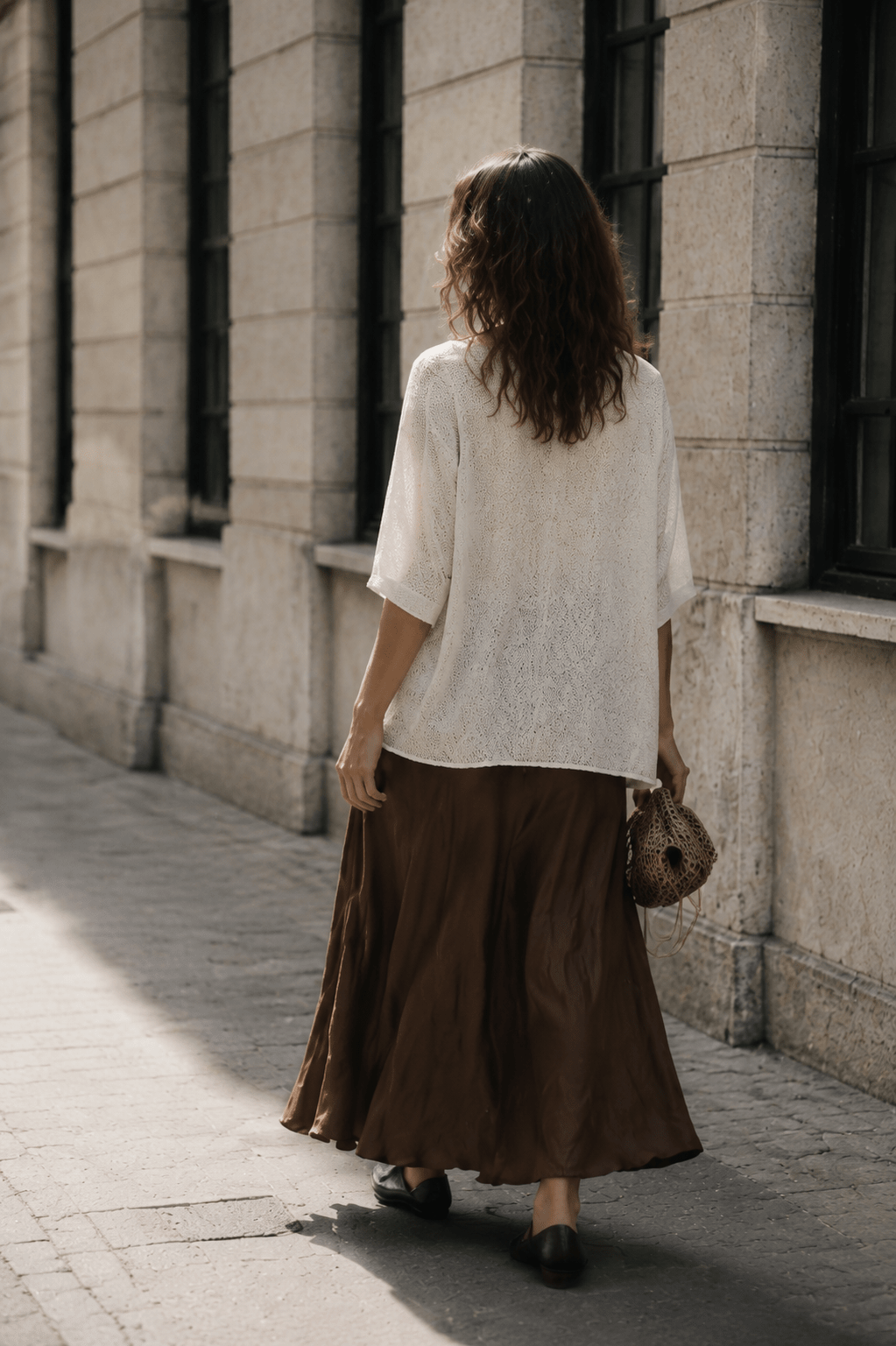 Clean Viscose Knit Poncho for Women - Nettarei