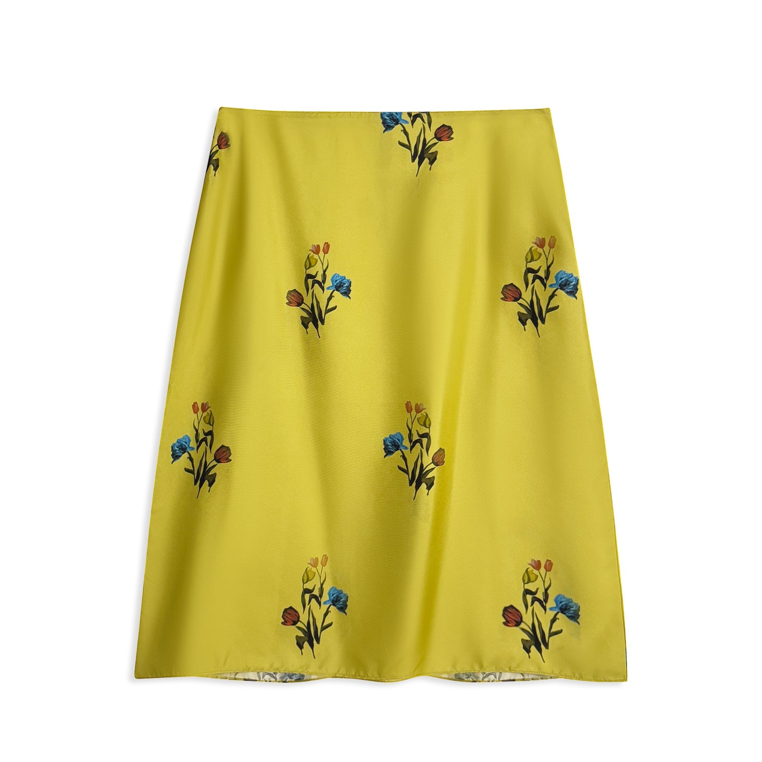 Elegant A - line Midi Skirt with Flowing Silhouette - Nettarei
