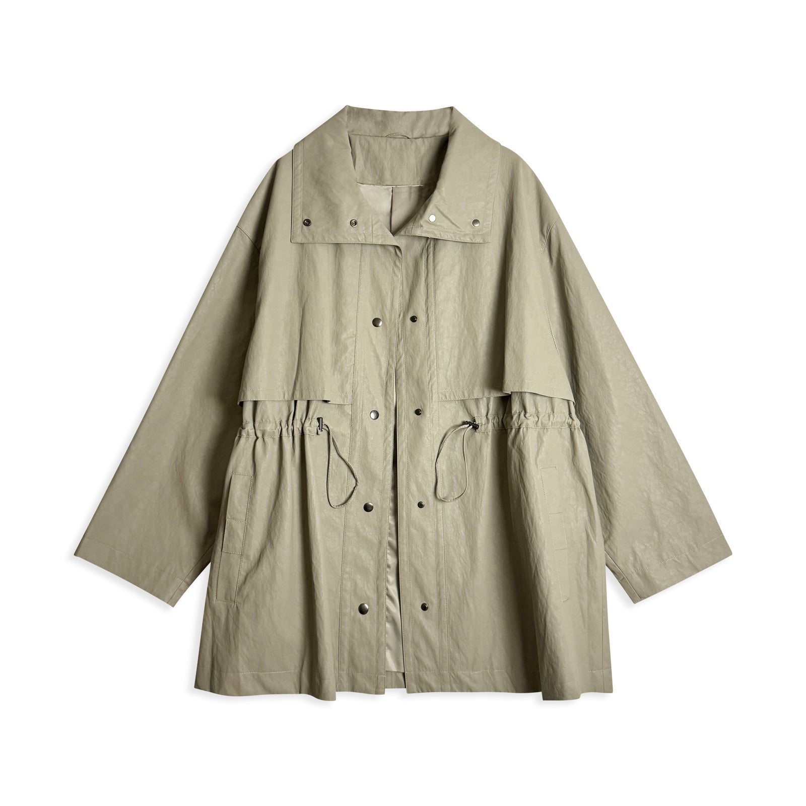 Essential Drawstring Trench Coat Outerwear - Nettarei