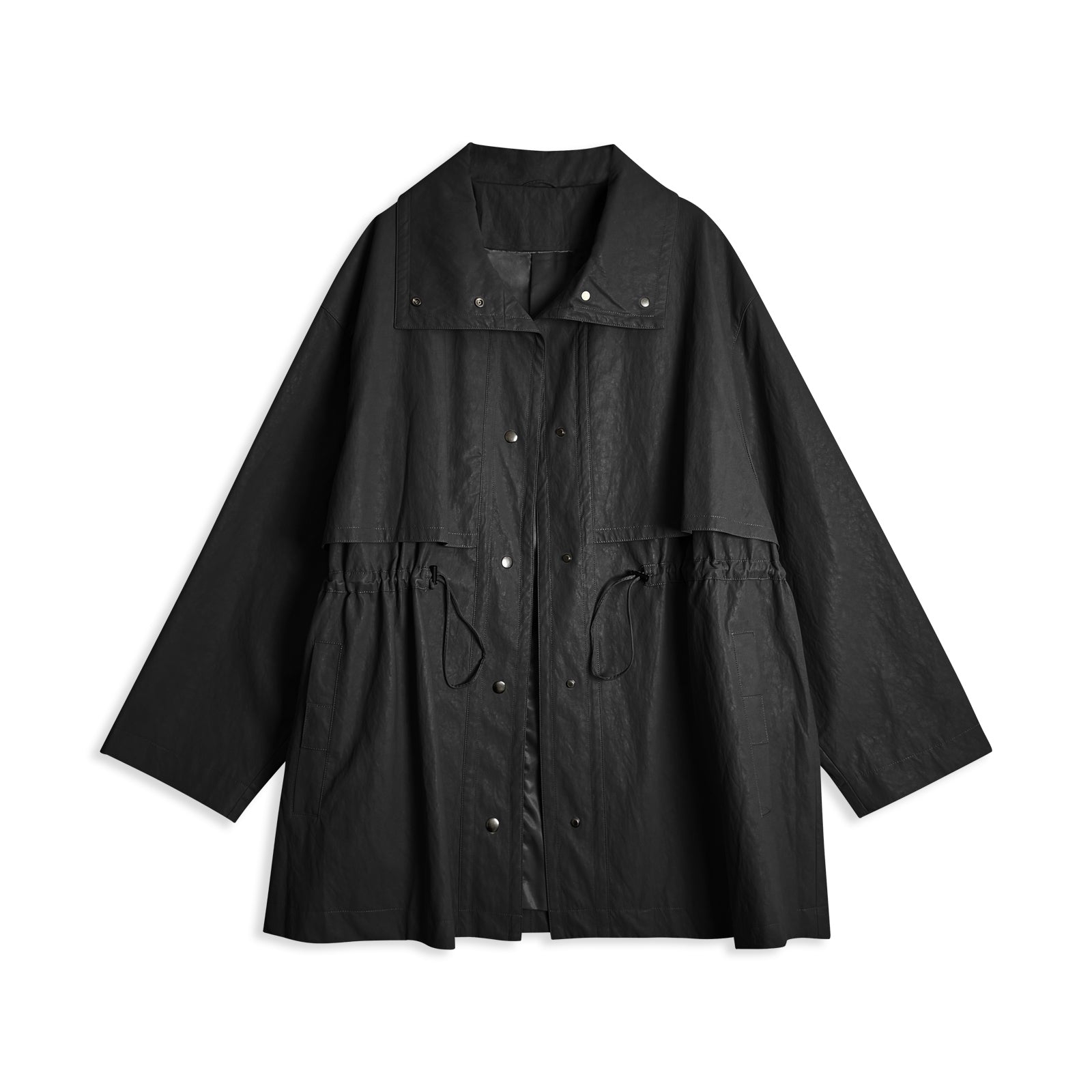 Essential Drawstring Trench Coat Outerwear - Nettarei