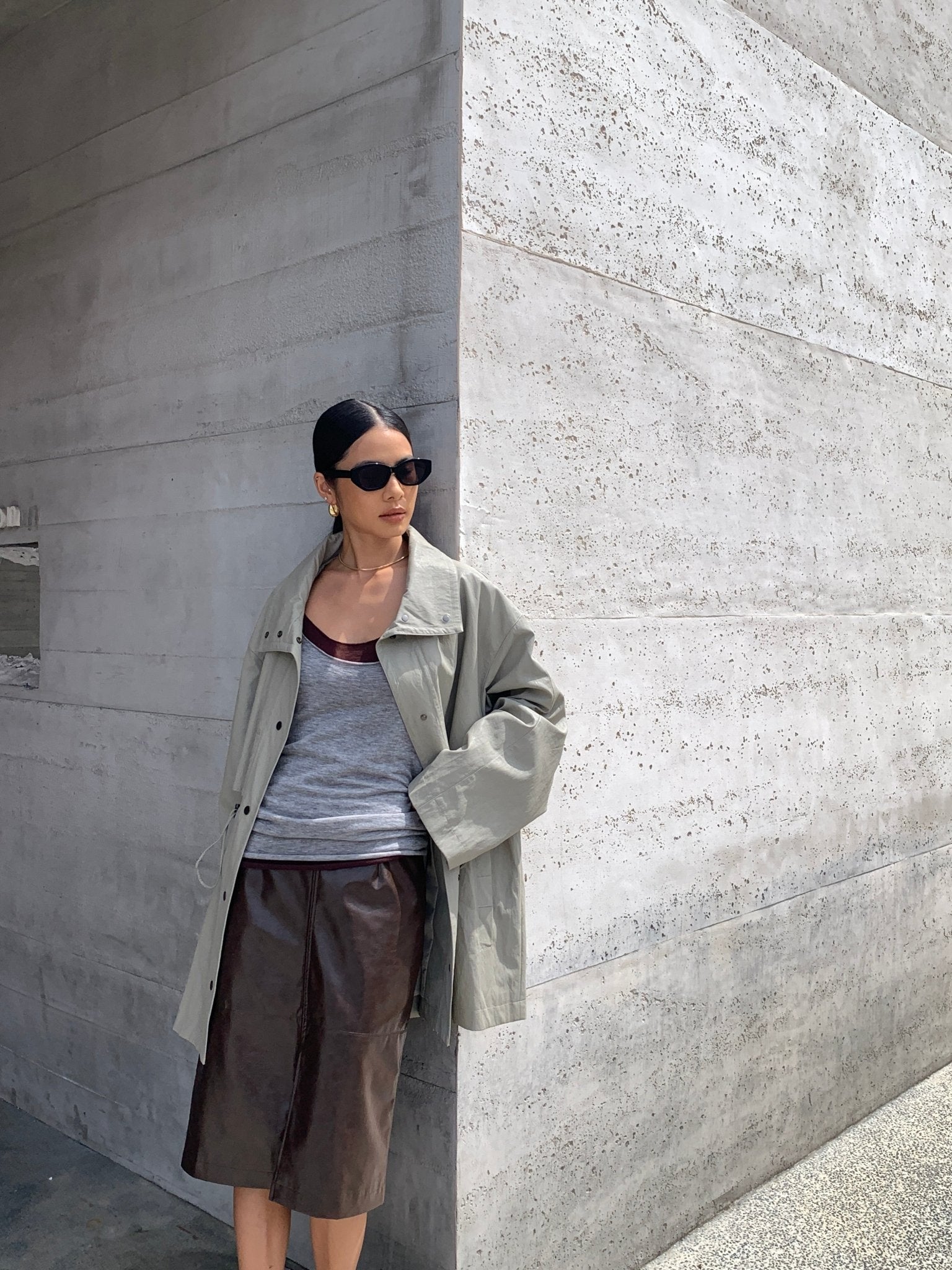 Essential Drawstring Trench Coat Outerwear - Nettarei