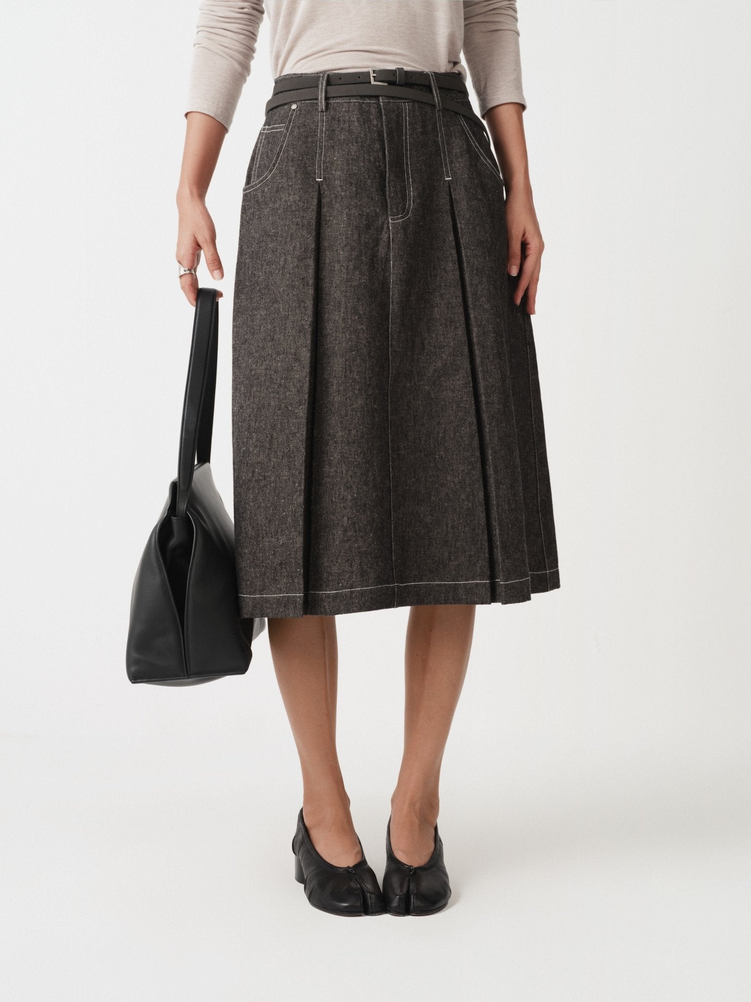 Essential Linen A - line Skirt - Nettarei