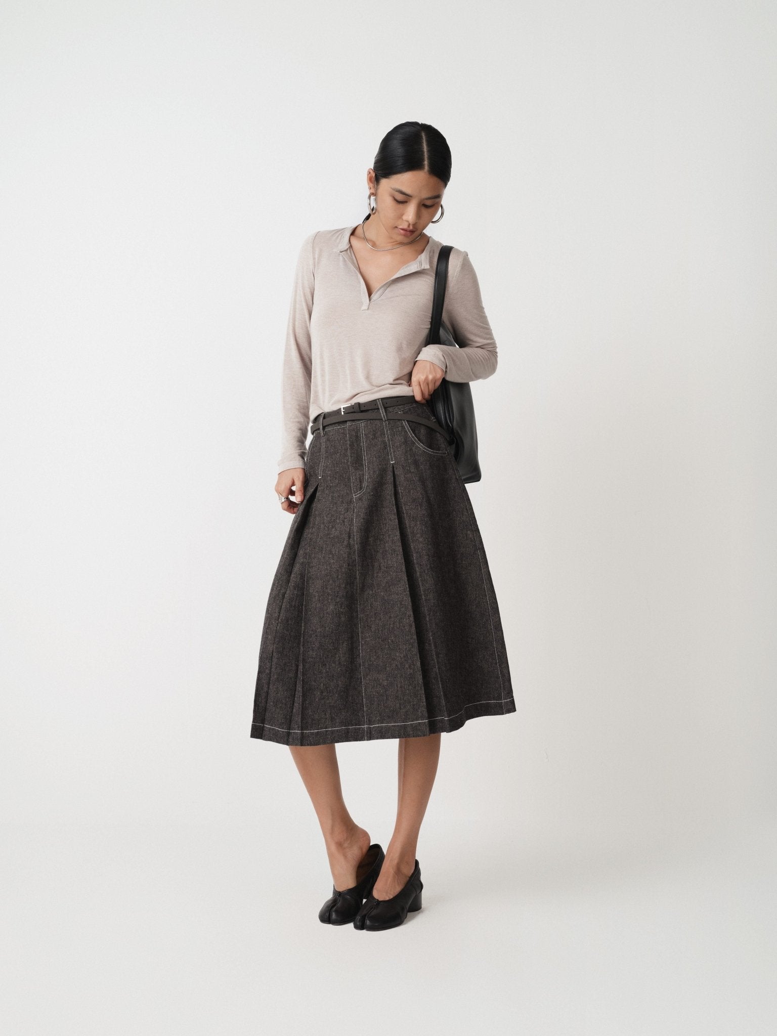 Essential Linen A - line Skirt - Nettarei