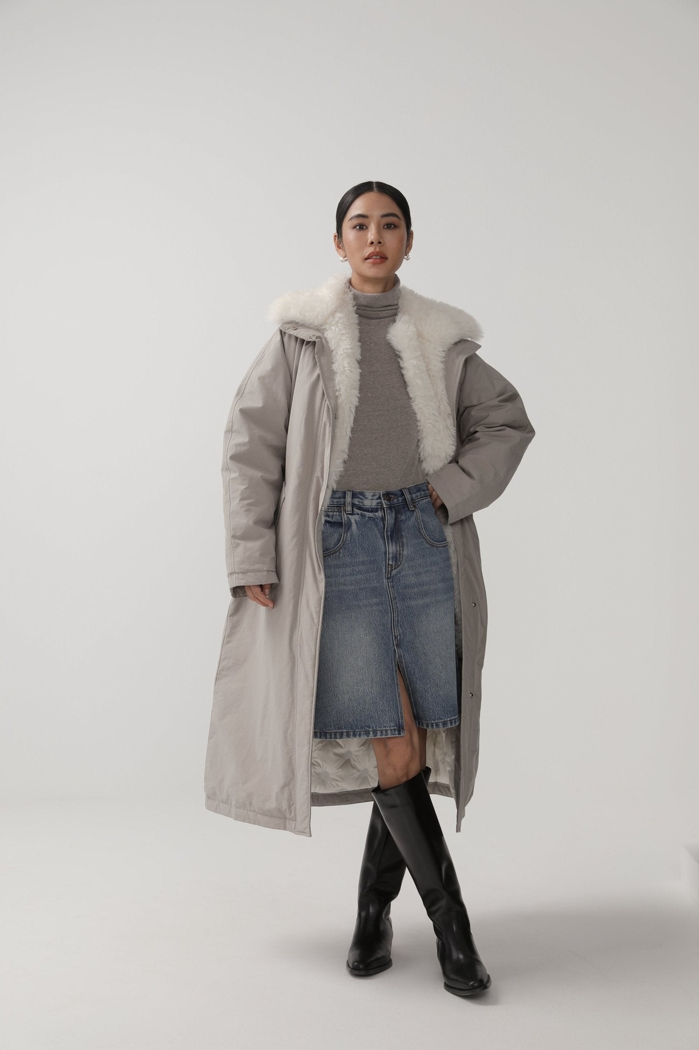 High - Waist A - Line Skirt - Fall Minimalist Style - Nettarei