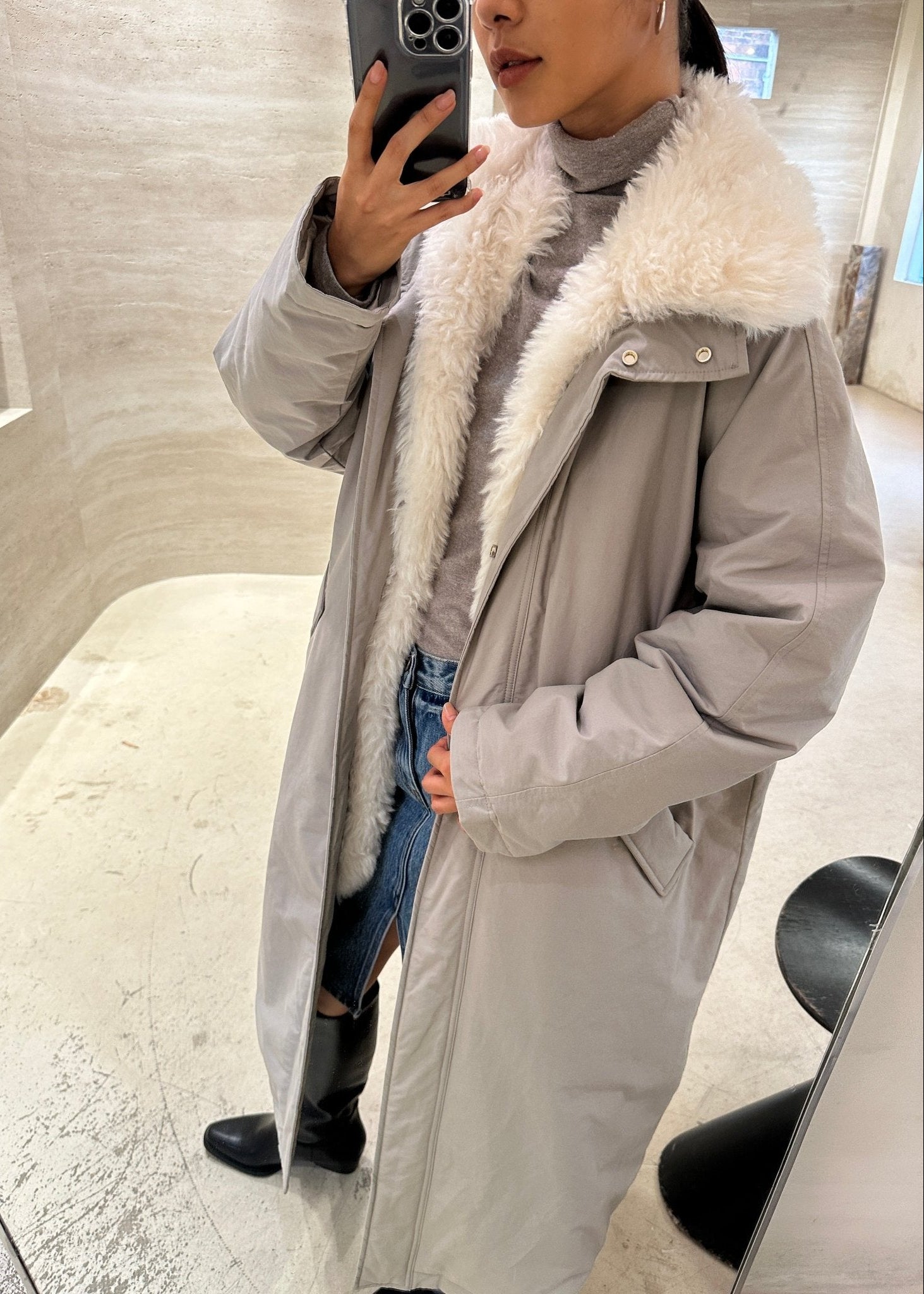 Minimalist Down Parka Coat - Nettarei