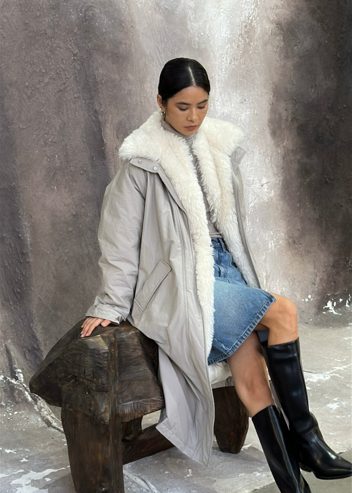 Minimalist Down Parka Coat - Nettarei