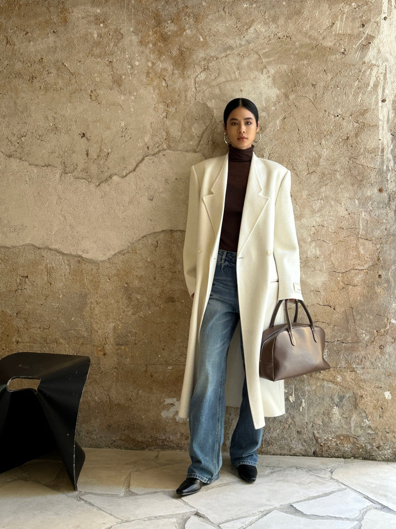 Minimalist Women's Cashmere Coat – Fall - Nettarei