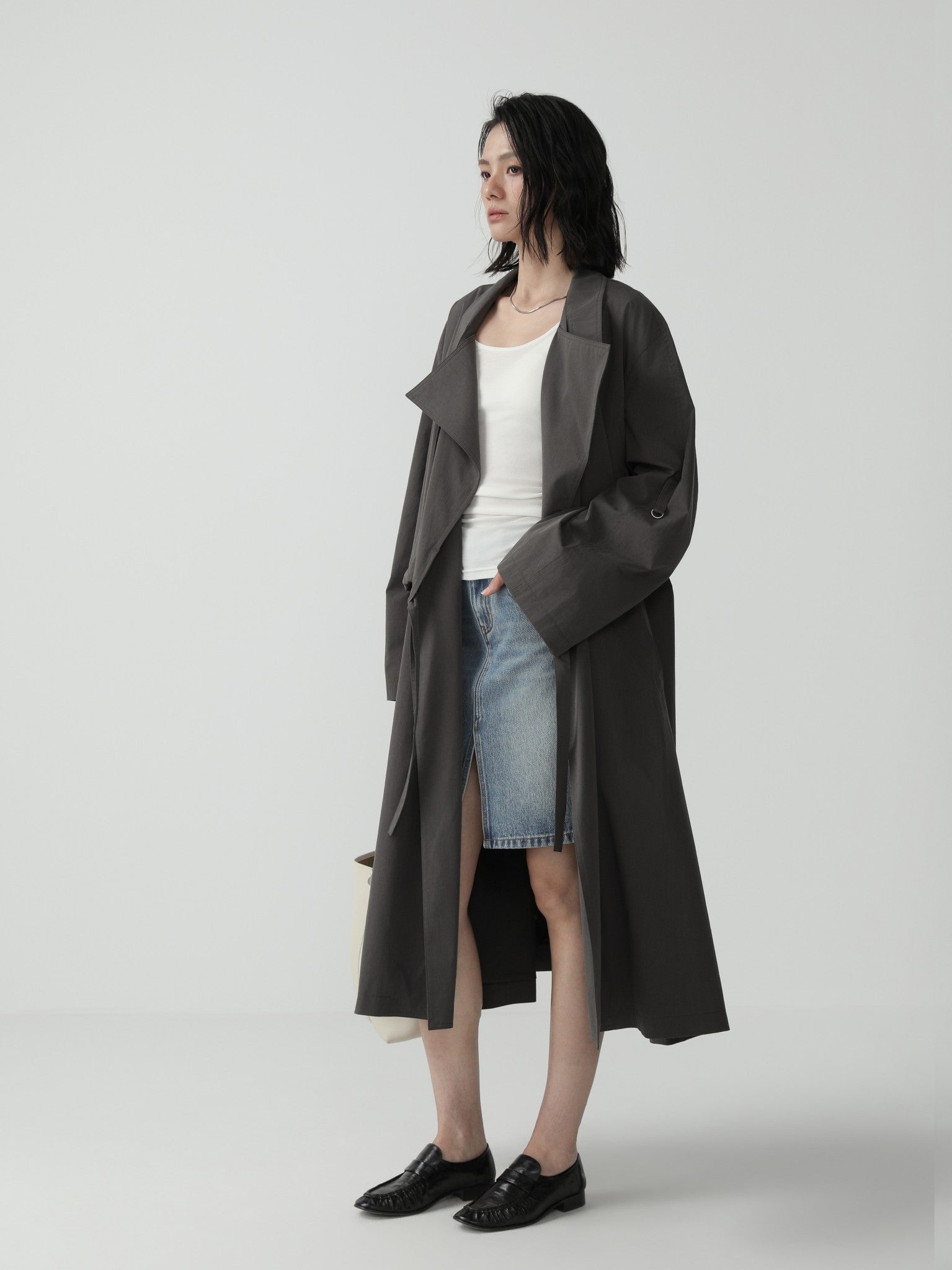 Oversize Minimalist Trench Coat for Women - Nettarei