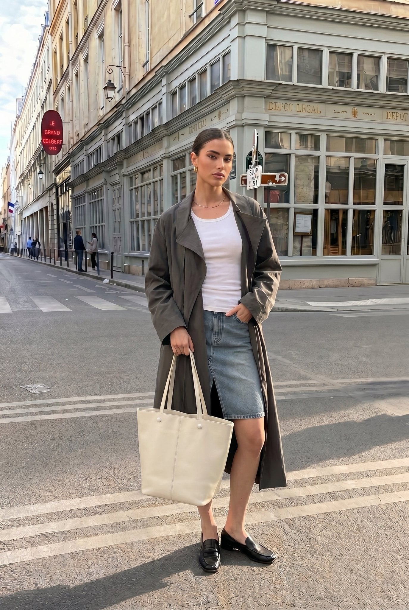 Oversize Minimalist Trench Coat for Women - Nettarei