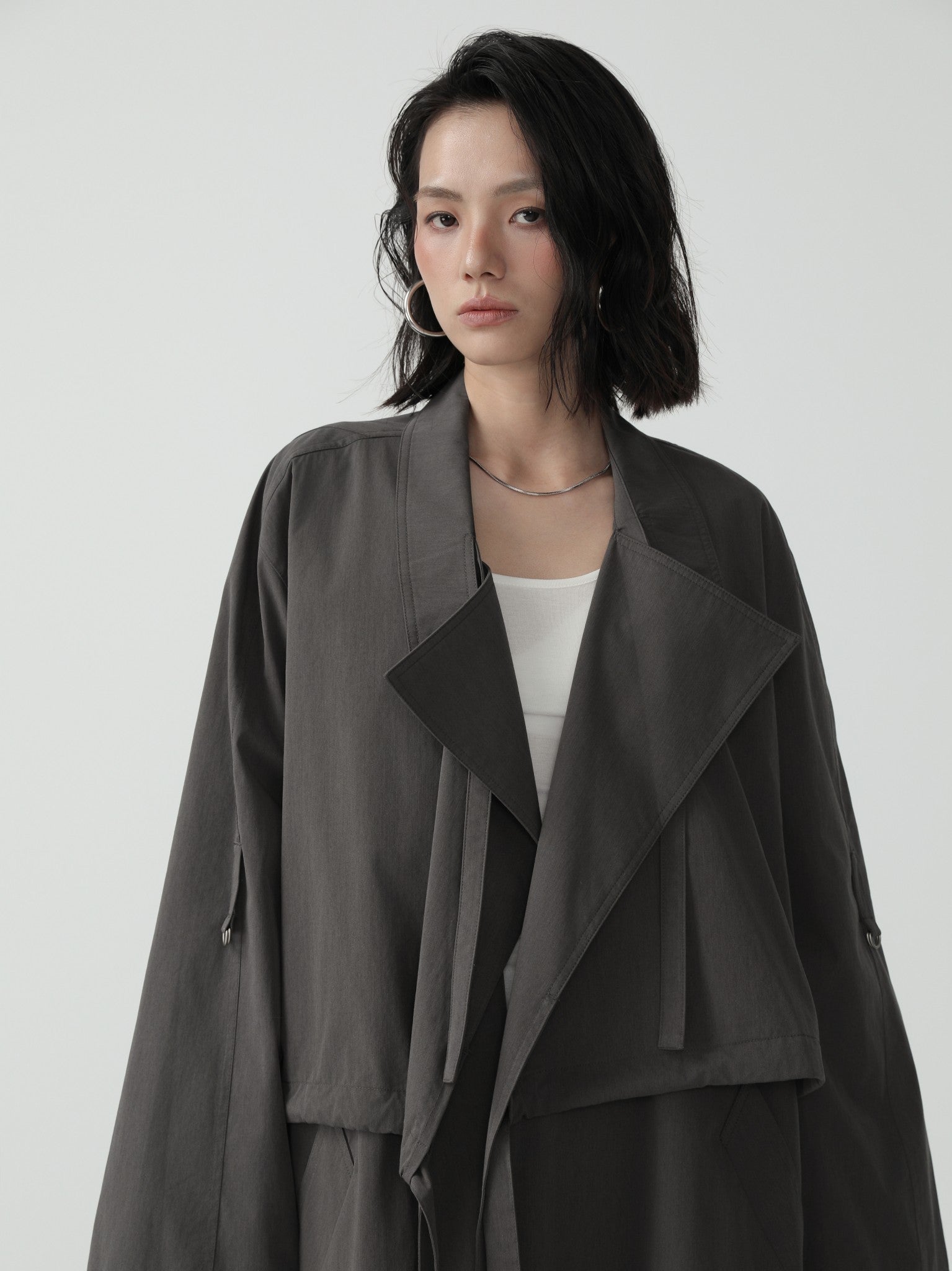 Oversize Minimalist Trench Coat for Women - Nettarei
