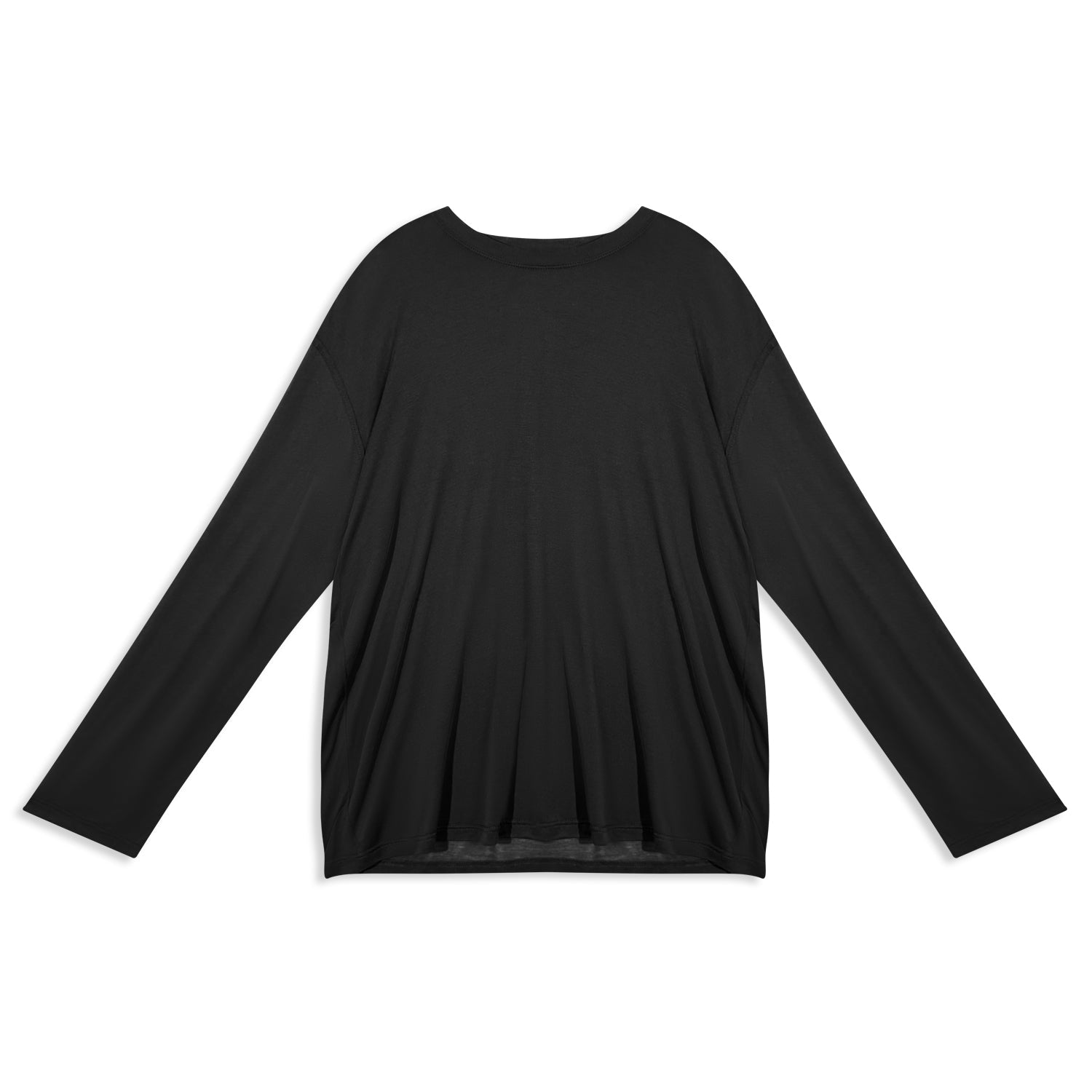 Oversized Long Sleeve Minimalist Silk T-Shirt - Nettarei