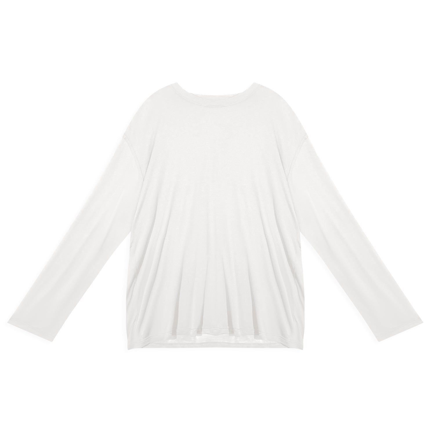 Oversized Long Sleeve Minimalist Silk T-Shirt - Nettarei