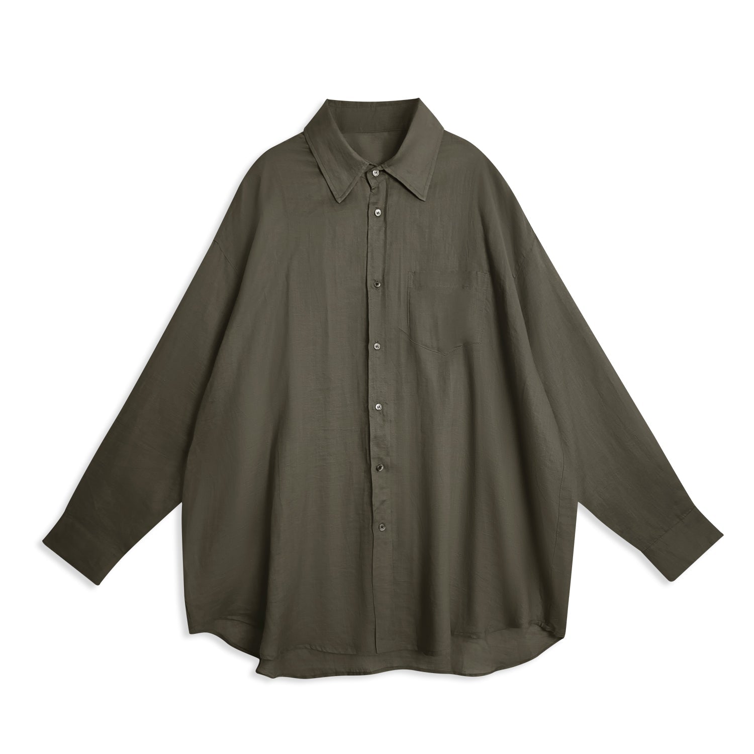 Oversized Minimalist Style Ramie Shirt - Nettarei
