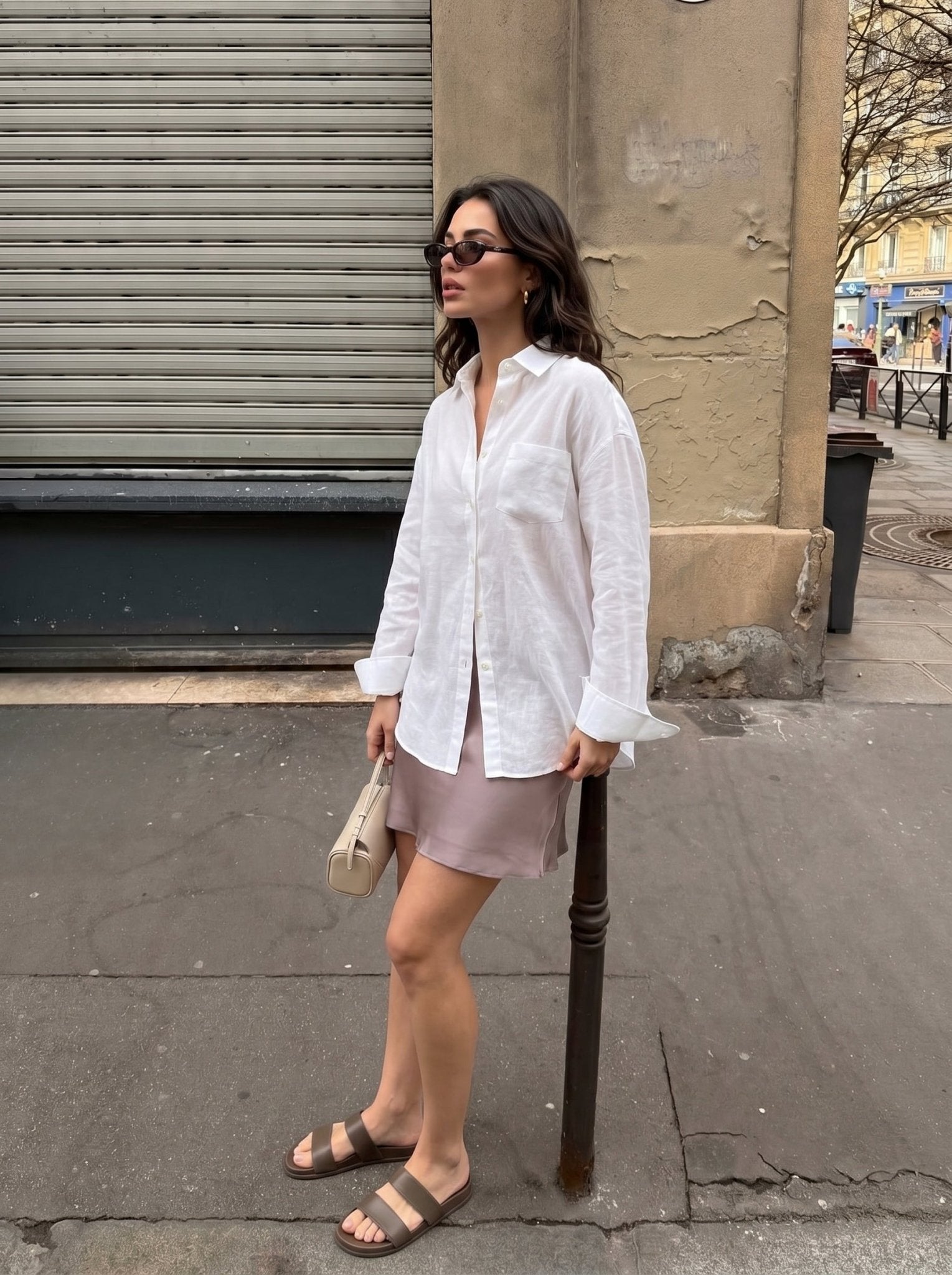 Oversized Minimalist Style Ramie Shirt - Nettarei