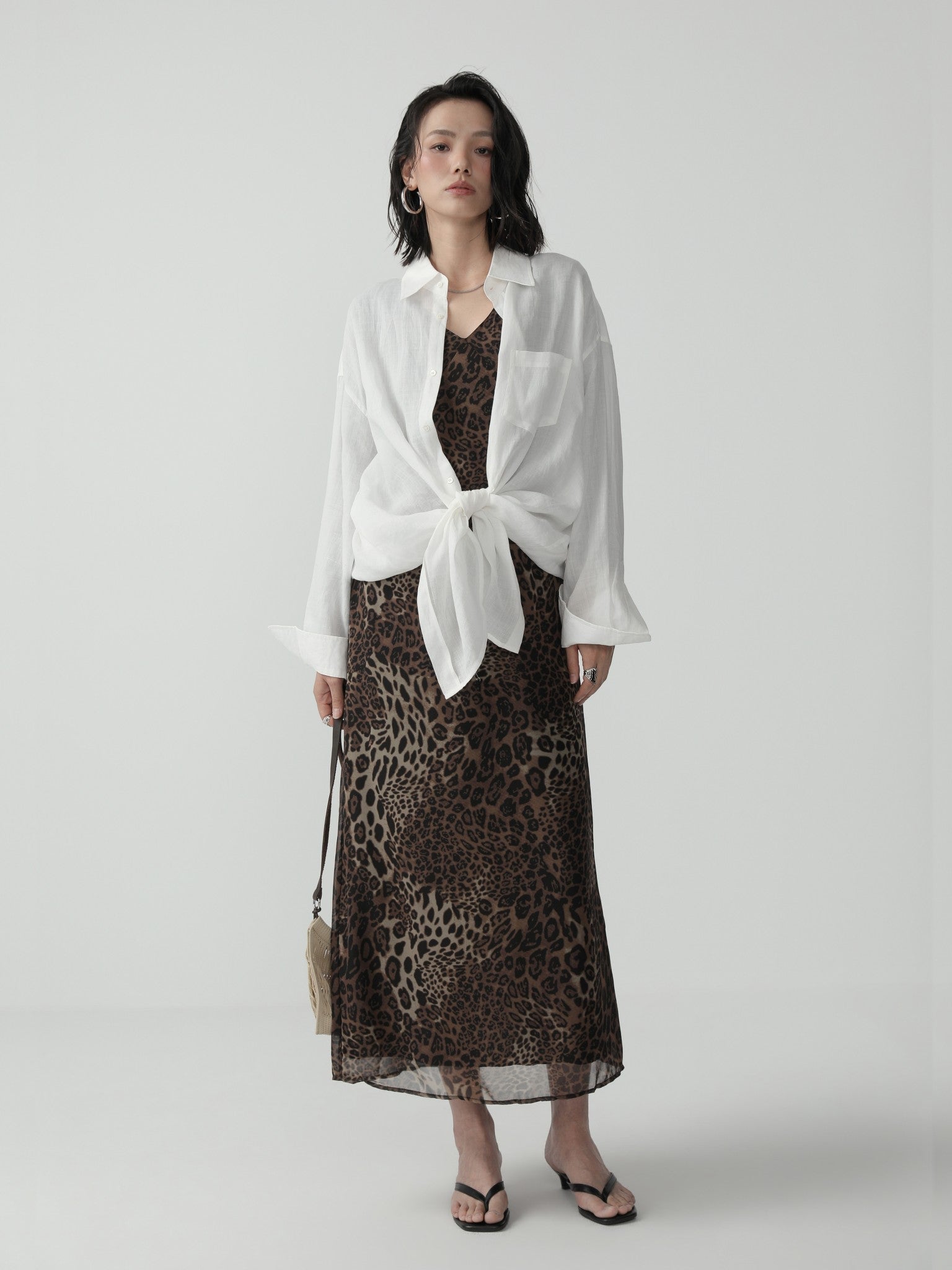 Oversized Minimalist Style Ramie Shirt - Nettarei