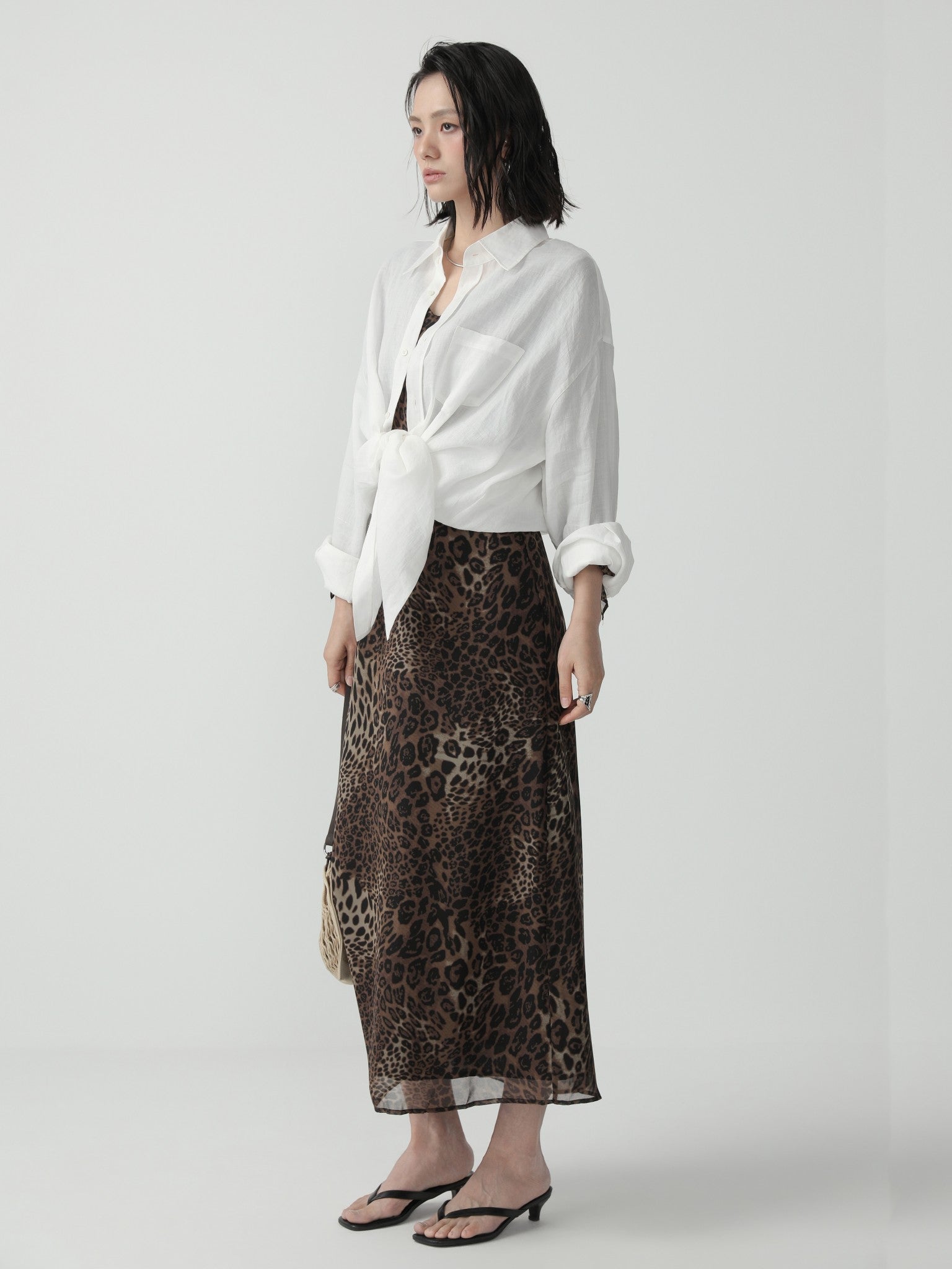 Oversized Minimalist Style Ramie Shirt - Nettarei