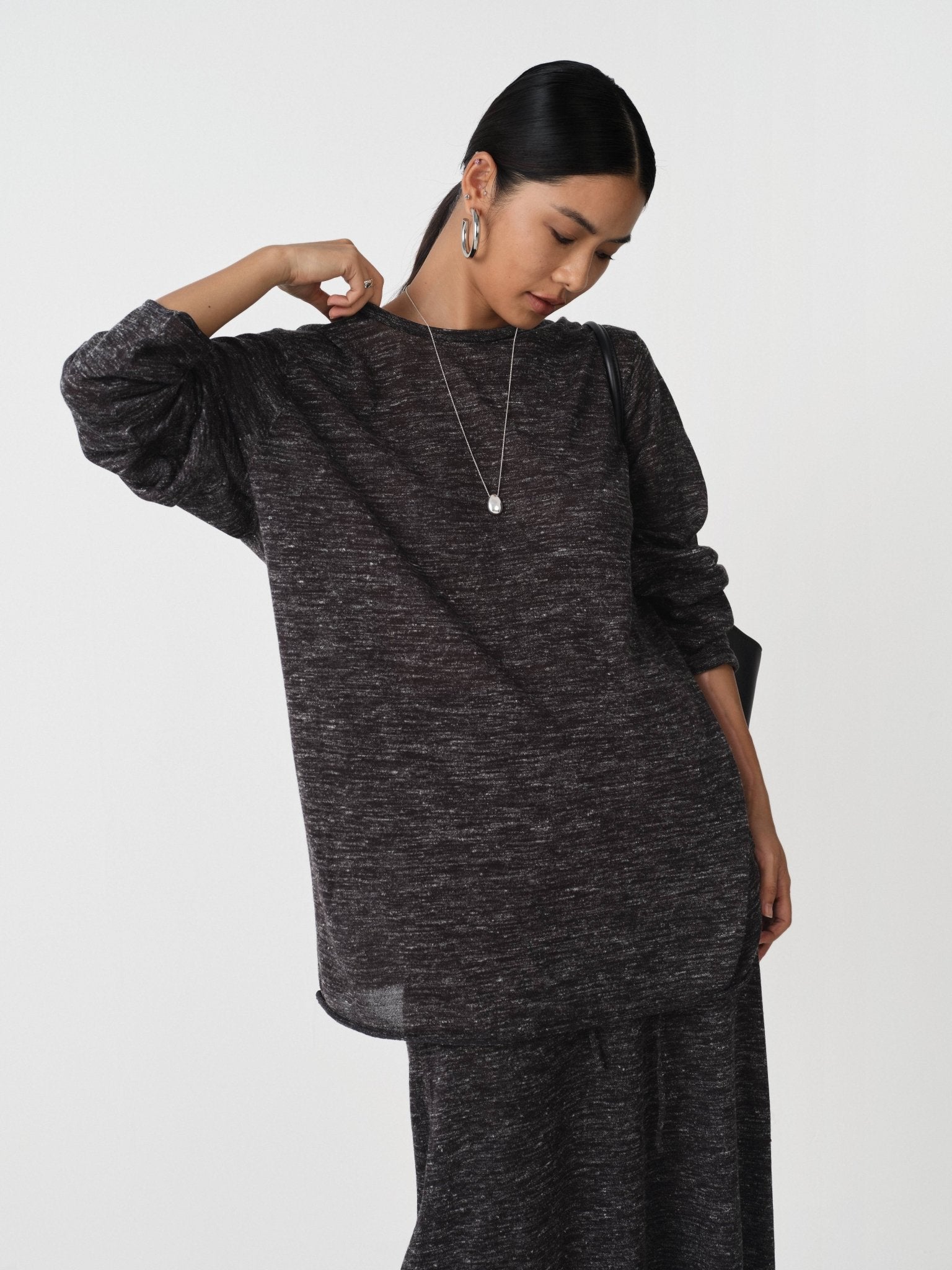 Pure Linen Loose Long Sleeve T-shirt - Nettarei