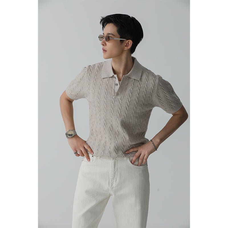 Relaxed Knit Polo Shirt – Anti-Pilling Lyocell-Blend Short Sleeve Polo for Men - Nettarei