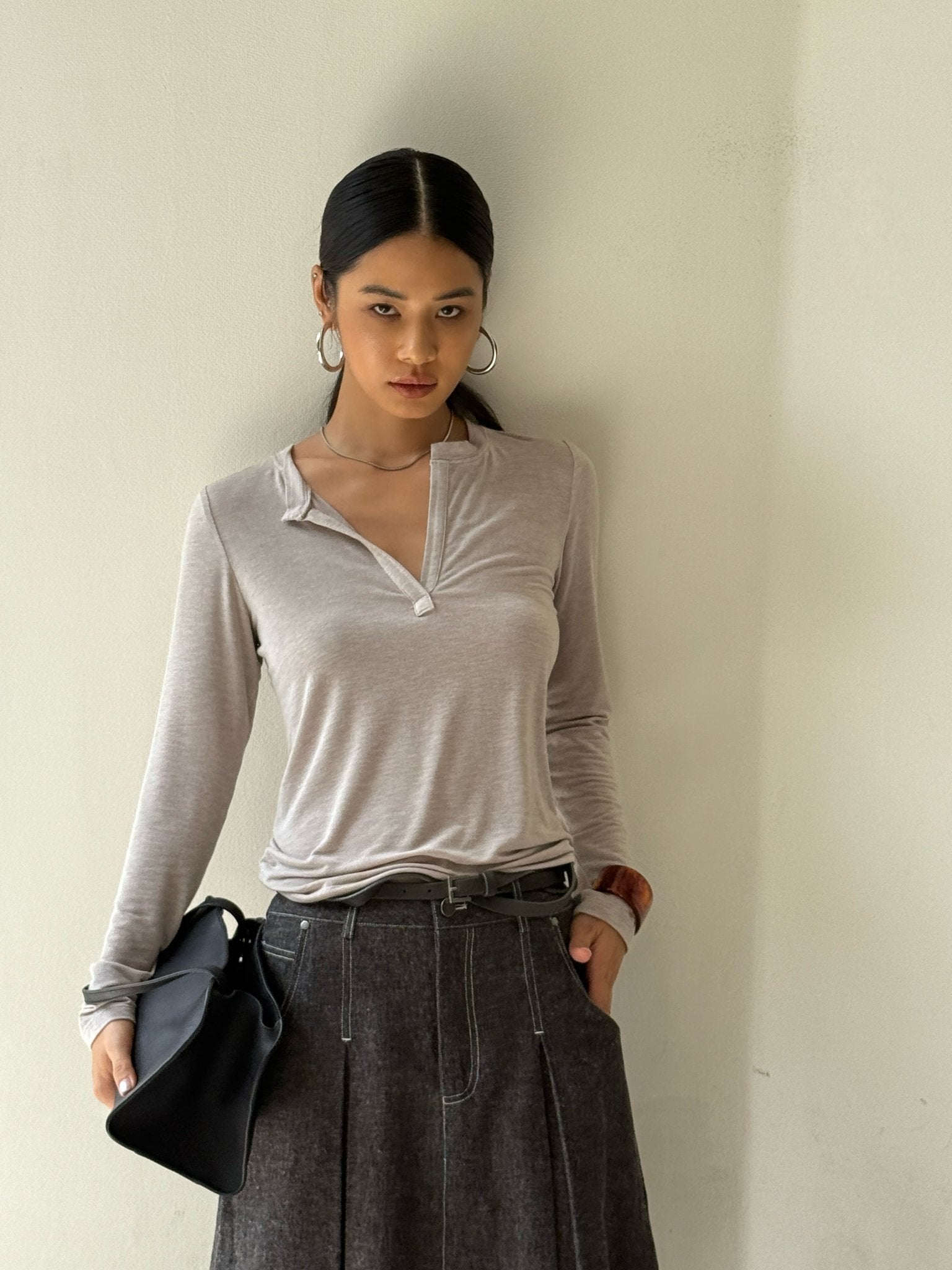 Relaxed Long Sleeve T-Shirt - Nettarei