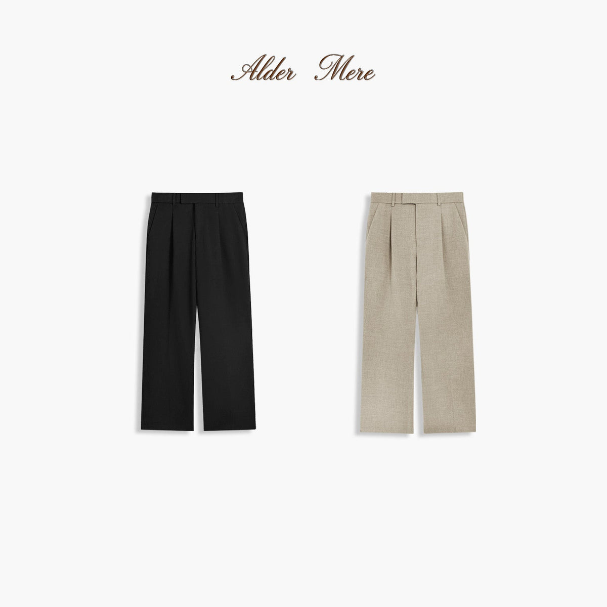 Relaxed Straight-Leg Trousers – Wrinkle-Resistant Wool-Blend Pants with Elastic Back Waist for Men - Nettarei