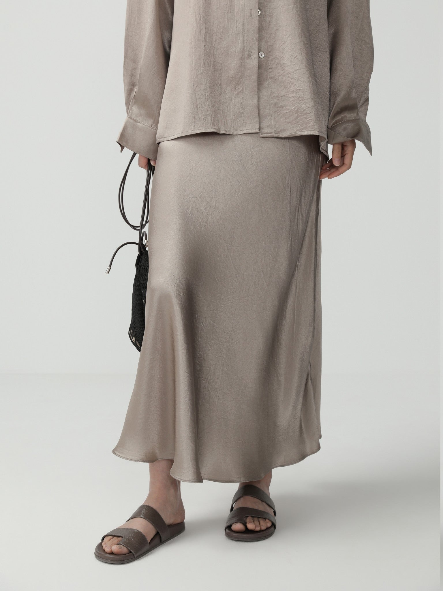 Sleek High - Waist A - Line Midi Skirt for Women - Nettarei