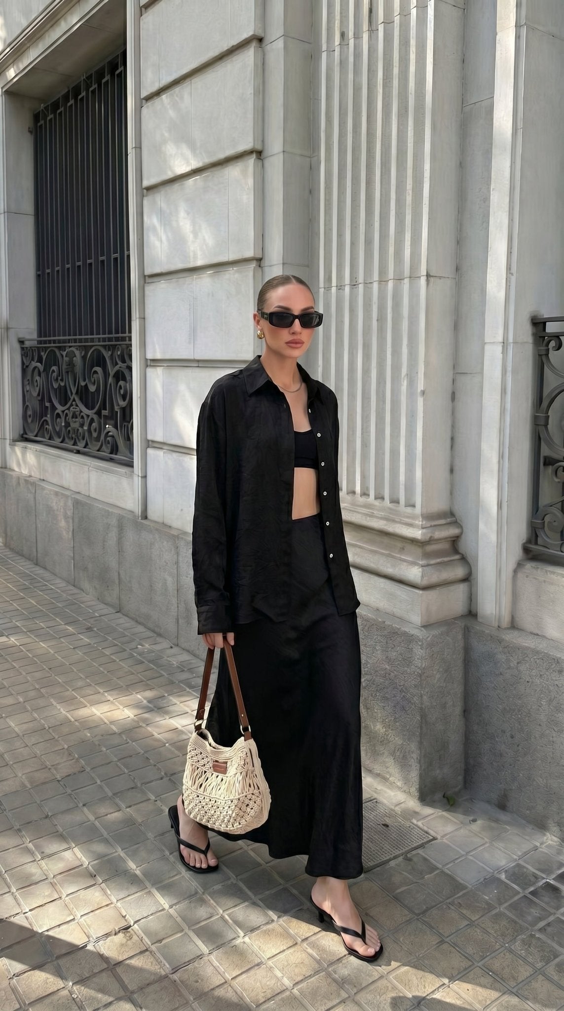 Sleek High-Waist A-Line Midi Skirt for Women - Nettarei
