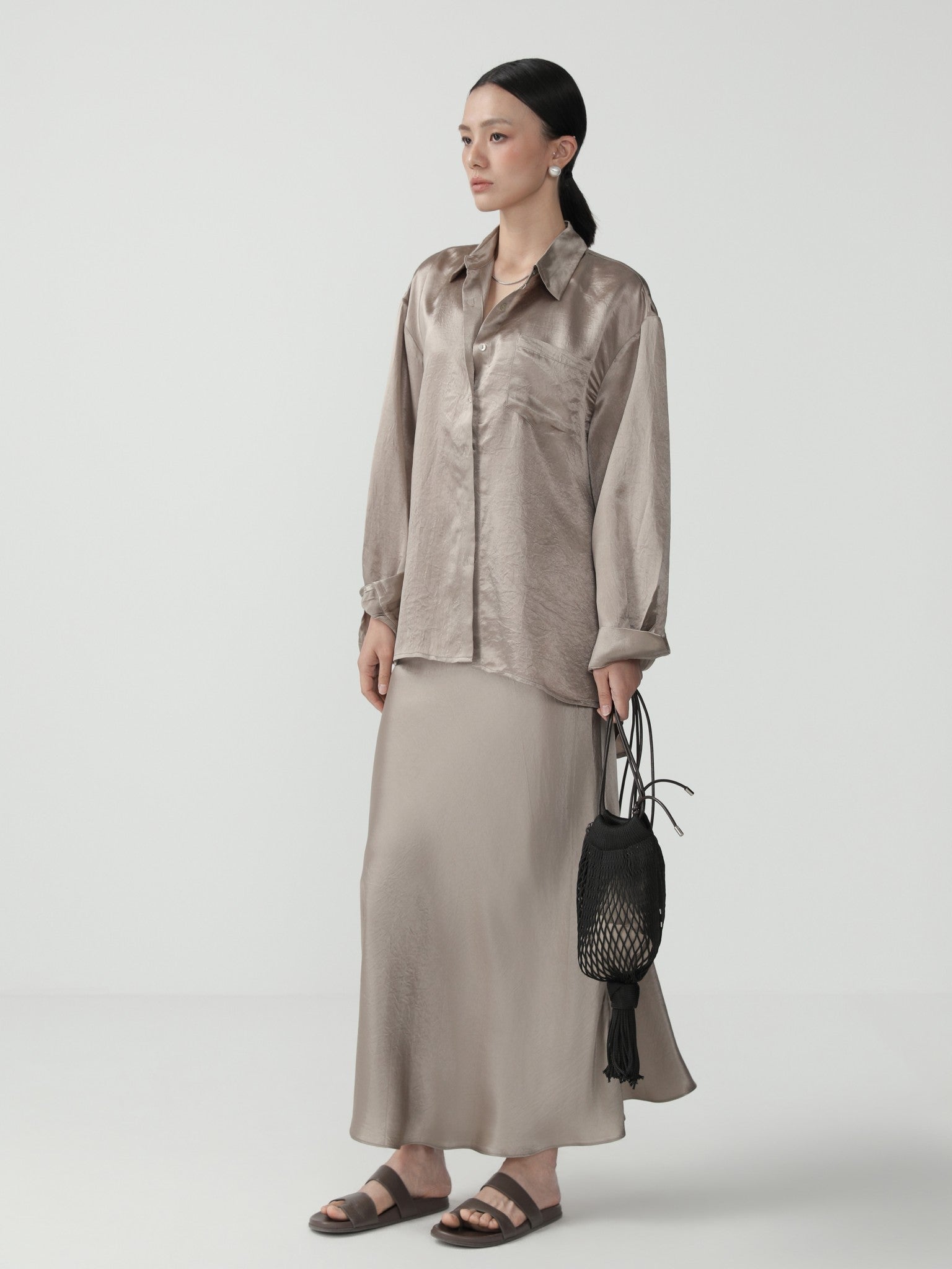 Sleek High - Waist A - Line Midi Skirt for Women - Nettarei