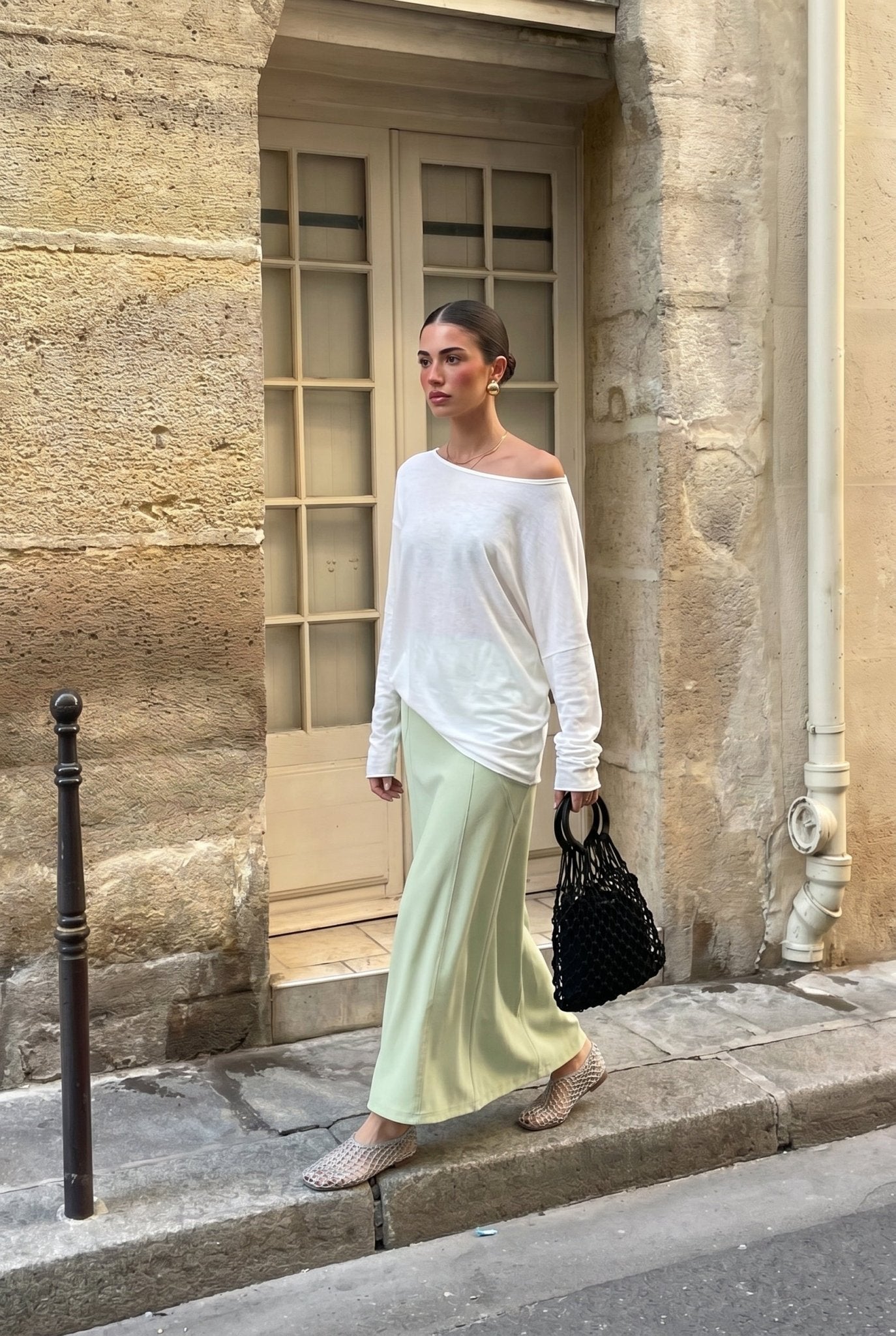 Sleek High-Waist Knit Skirt for Women - Nettarei