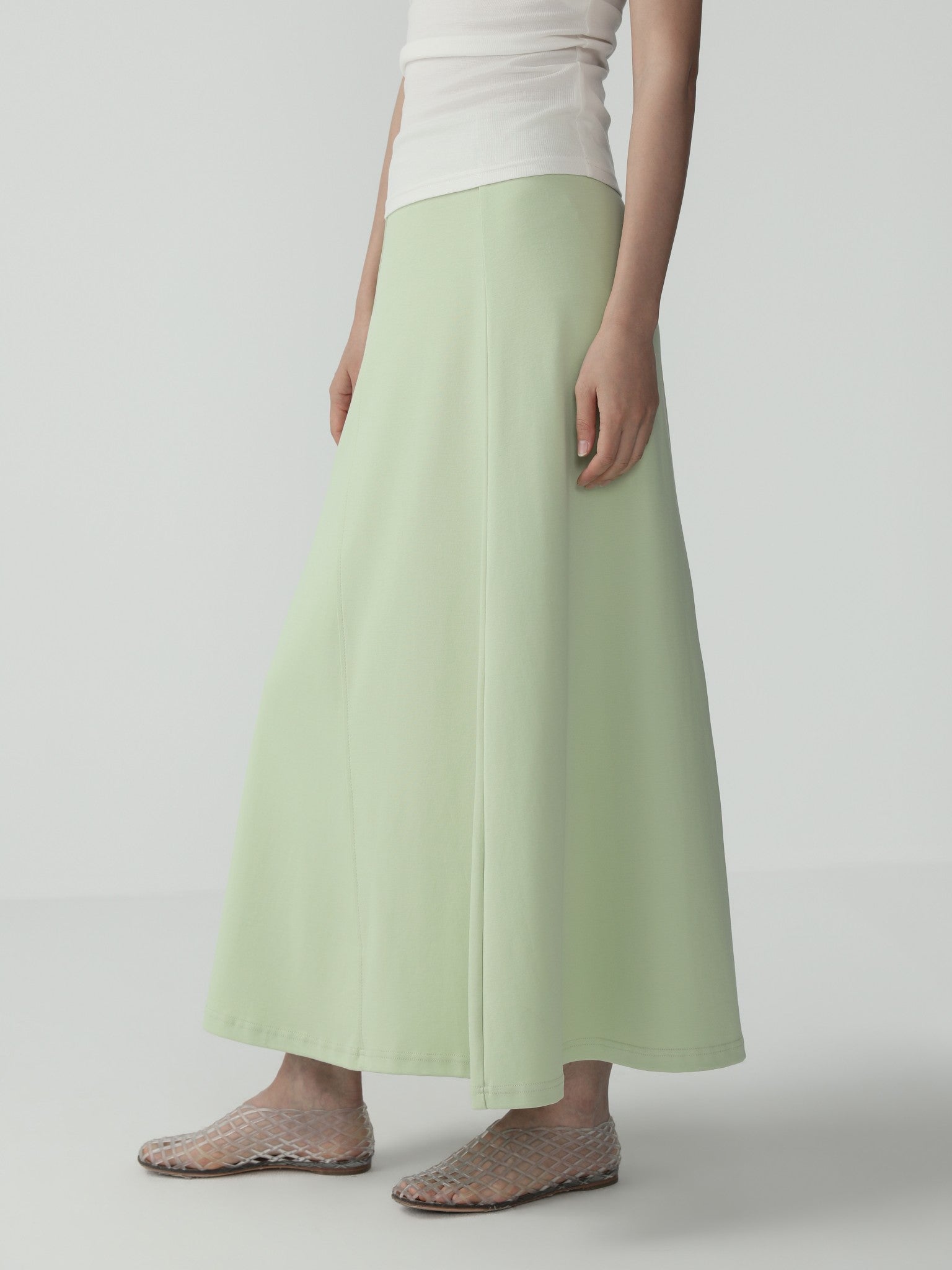 Sleek High - Waist Knit Skirt for Women - Nettarei