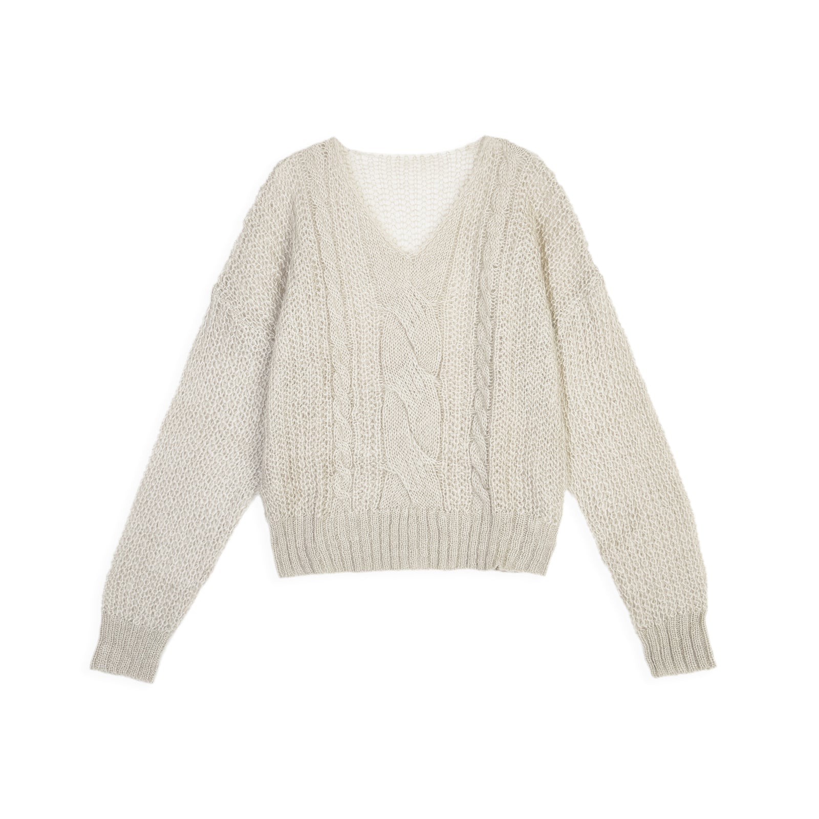 Soft V - Neck Mohair Sweater - Nettarei